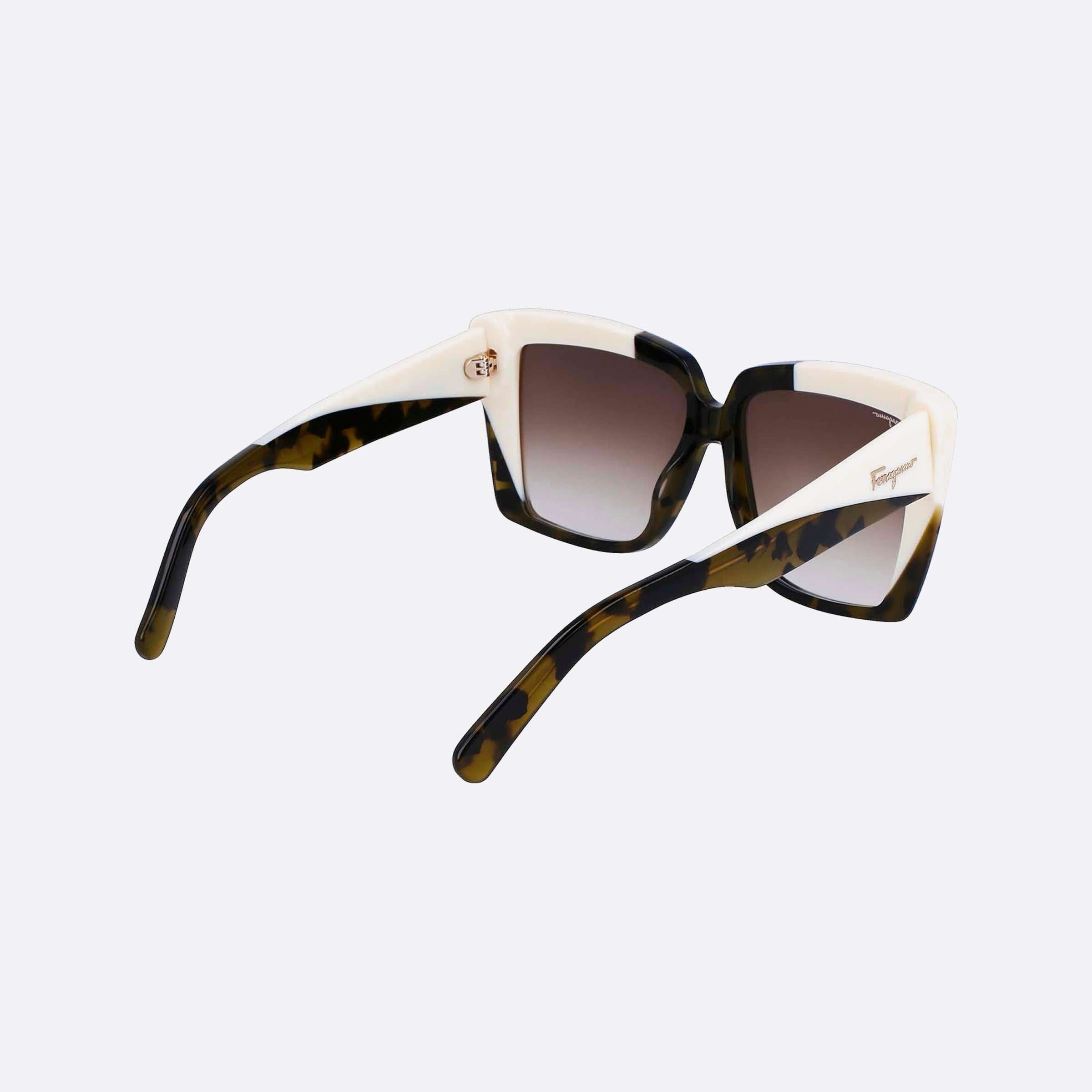 Salvatore 55mm Ferragamo White Geometric Women Sunglasses - Additional Angle