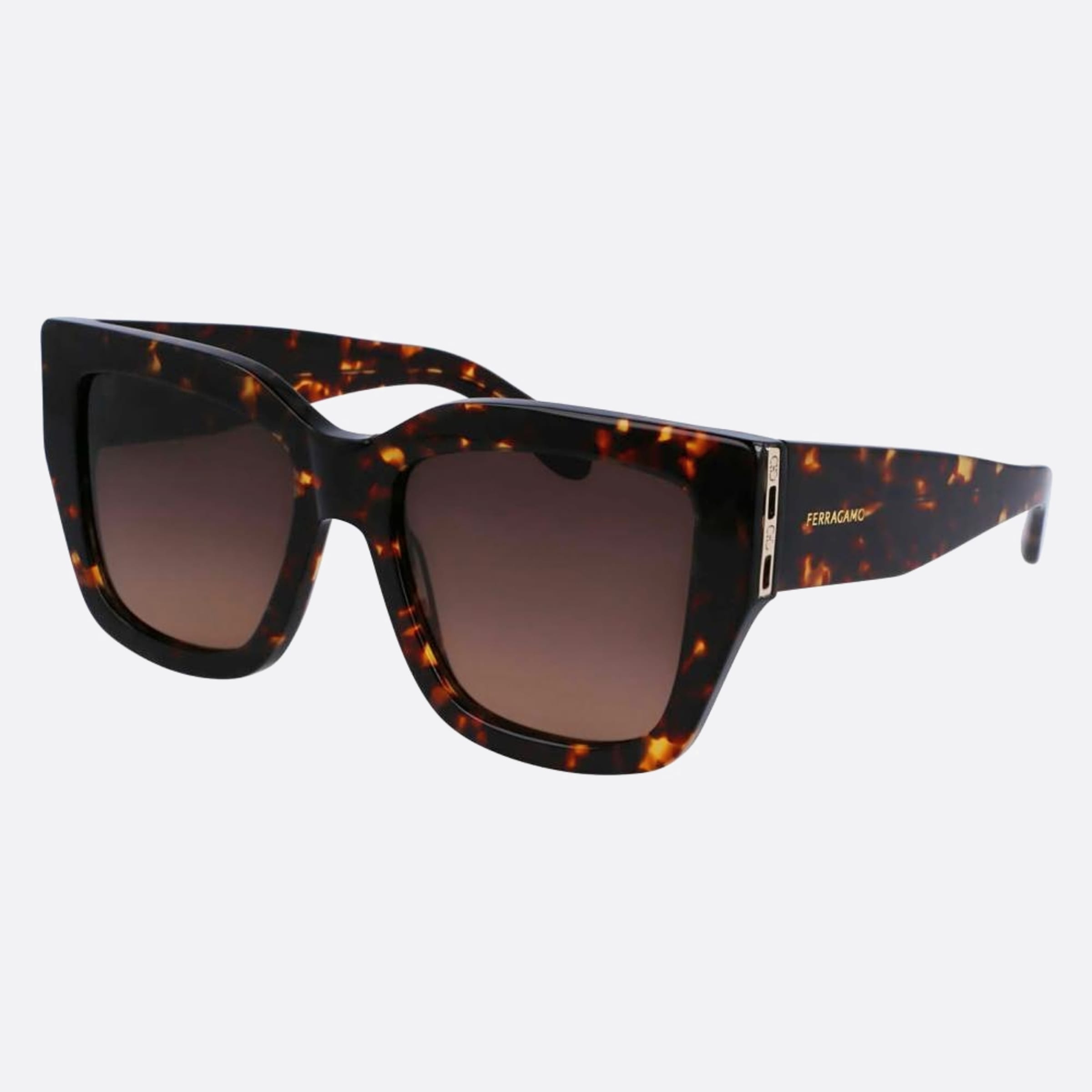 Salvatore 55mm Ferragamo Brown Butterfly Women Sunglasses - Side View
