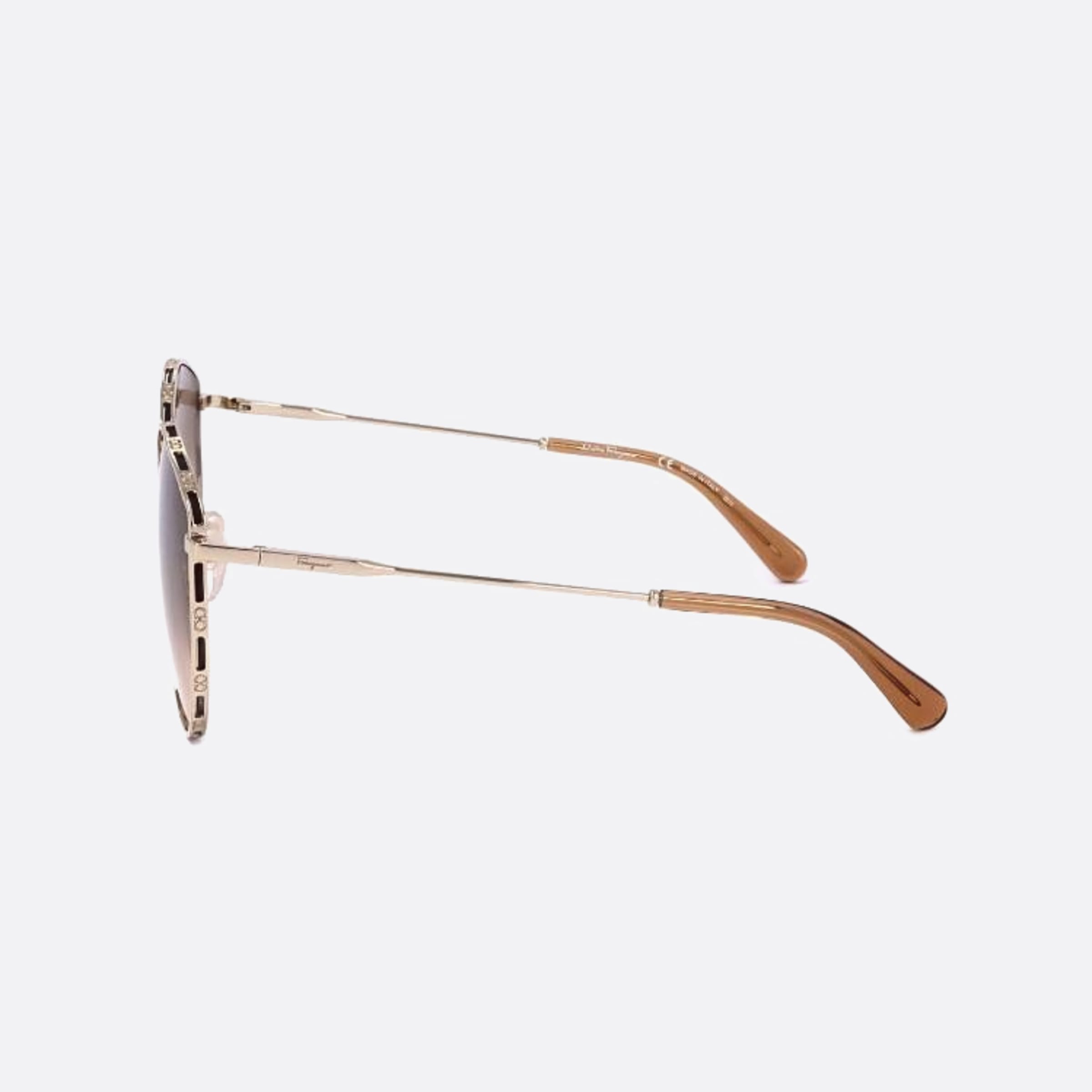 Salvatore 60mm Ferragamo Sf264s Gold Butterfly Women Sunglasses - Detail View