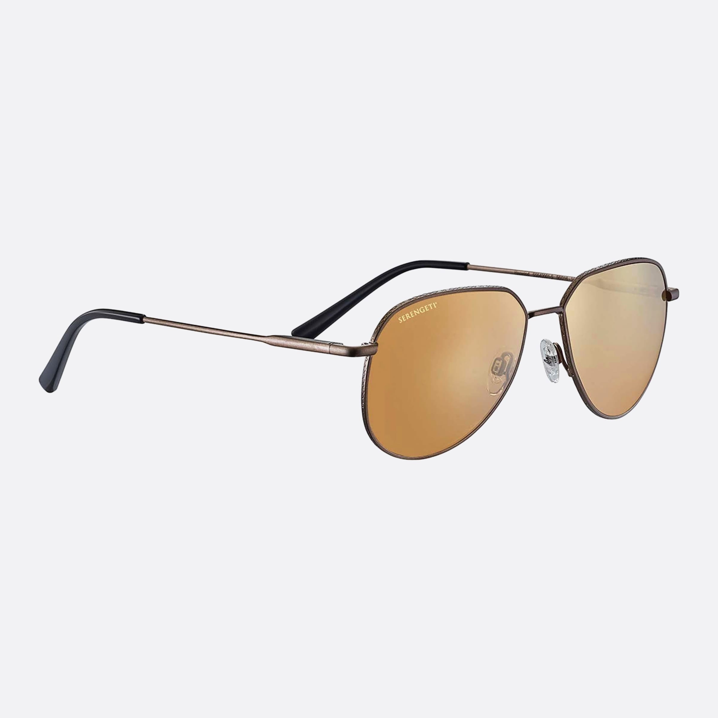 Serengeti 56mm Haywood Ss543001 Brown Pilot Polarized Men Sunglasses - Detail View