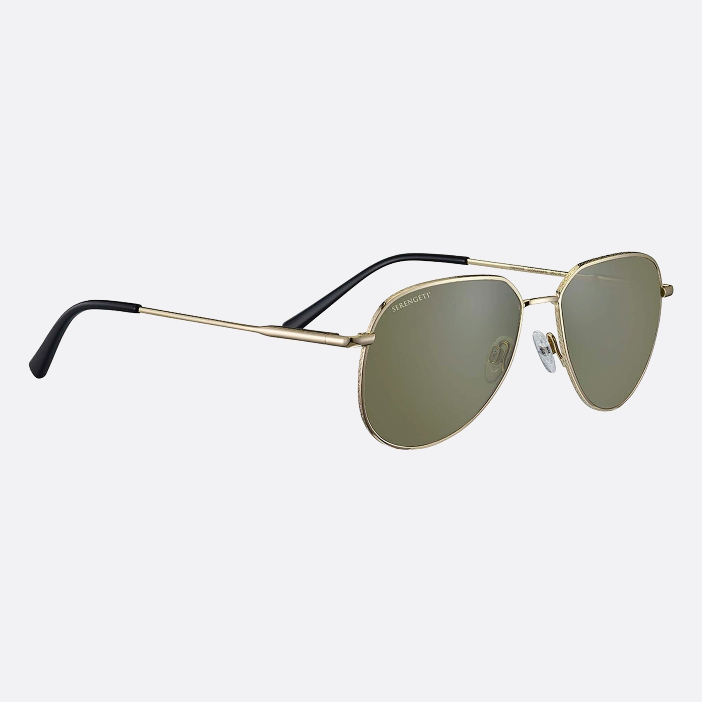 Serengeti 56mm Haywood Ss543003 Gold Pilot Polarized Men Sunglasses - Detail View