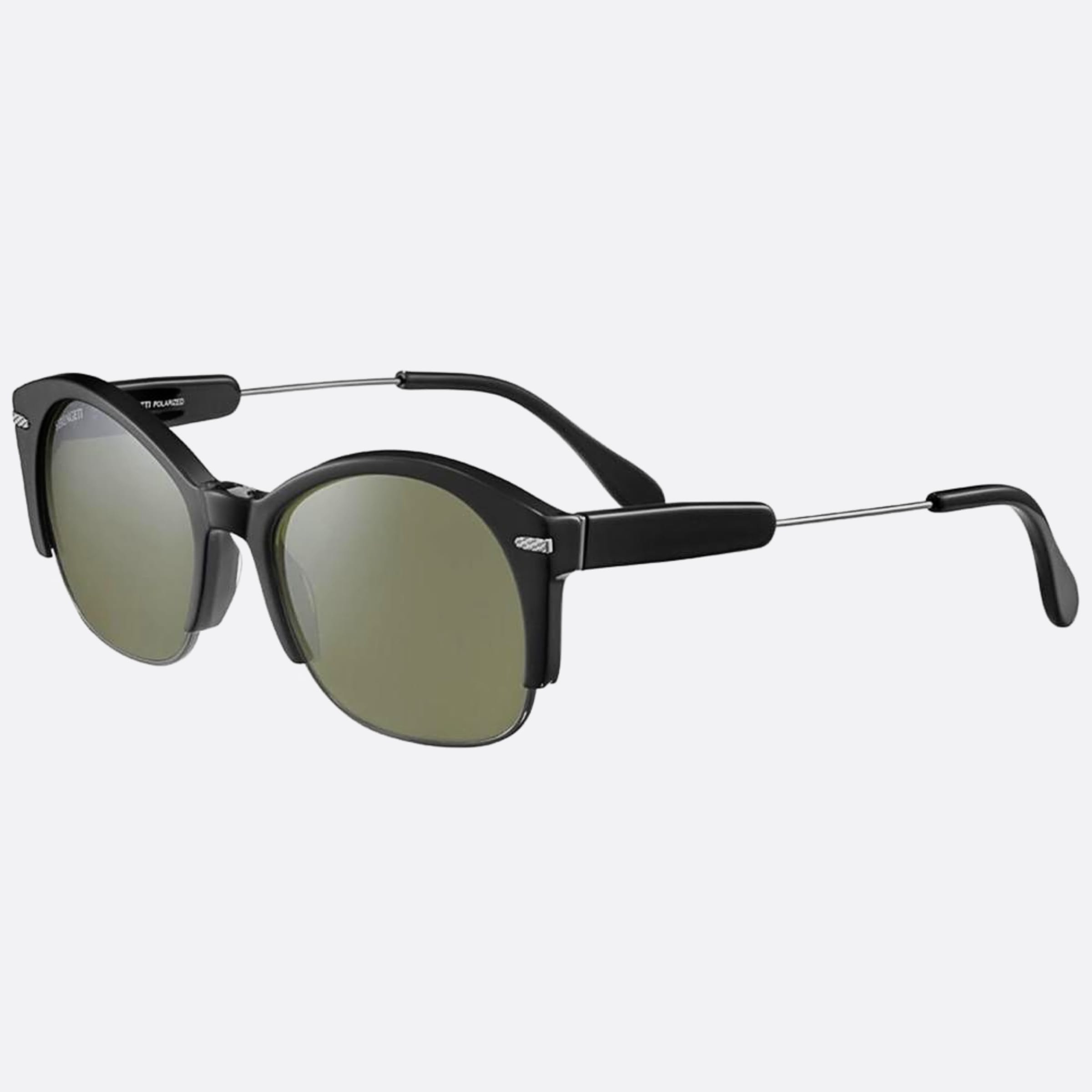 Serengeti 50mm Vinita Ss529002 Black Round Polarized Women Sunglasses - Side View