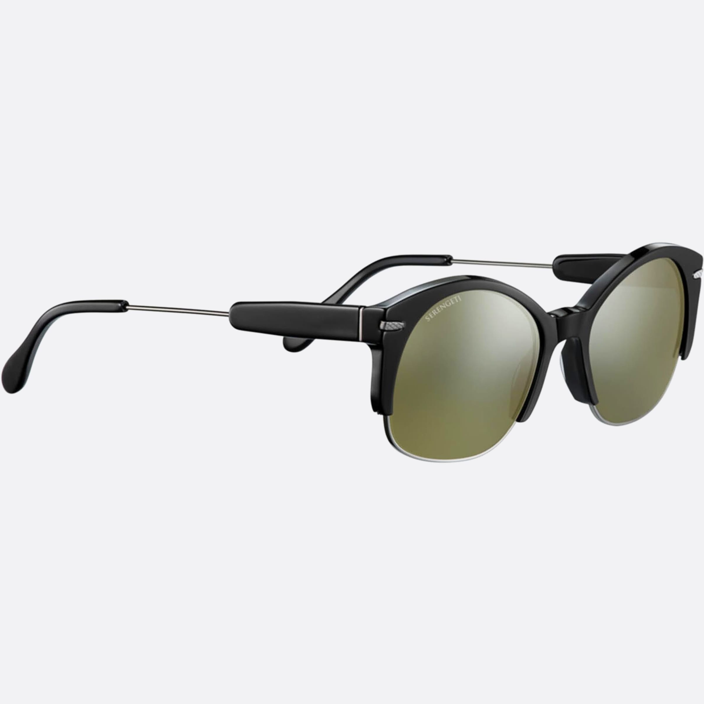 Serengeti 50mm Vinita Ss529002 Black Round Polarized Women Sunglasses - Detail View