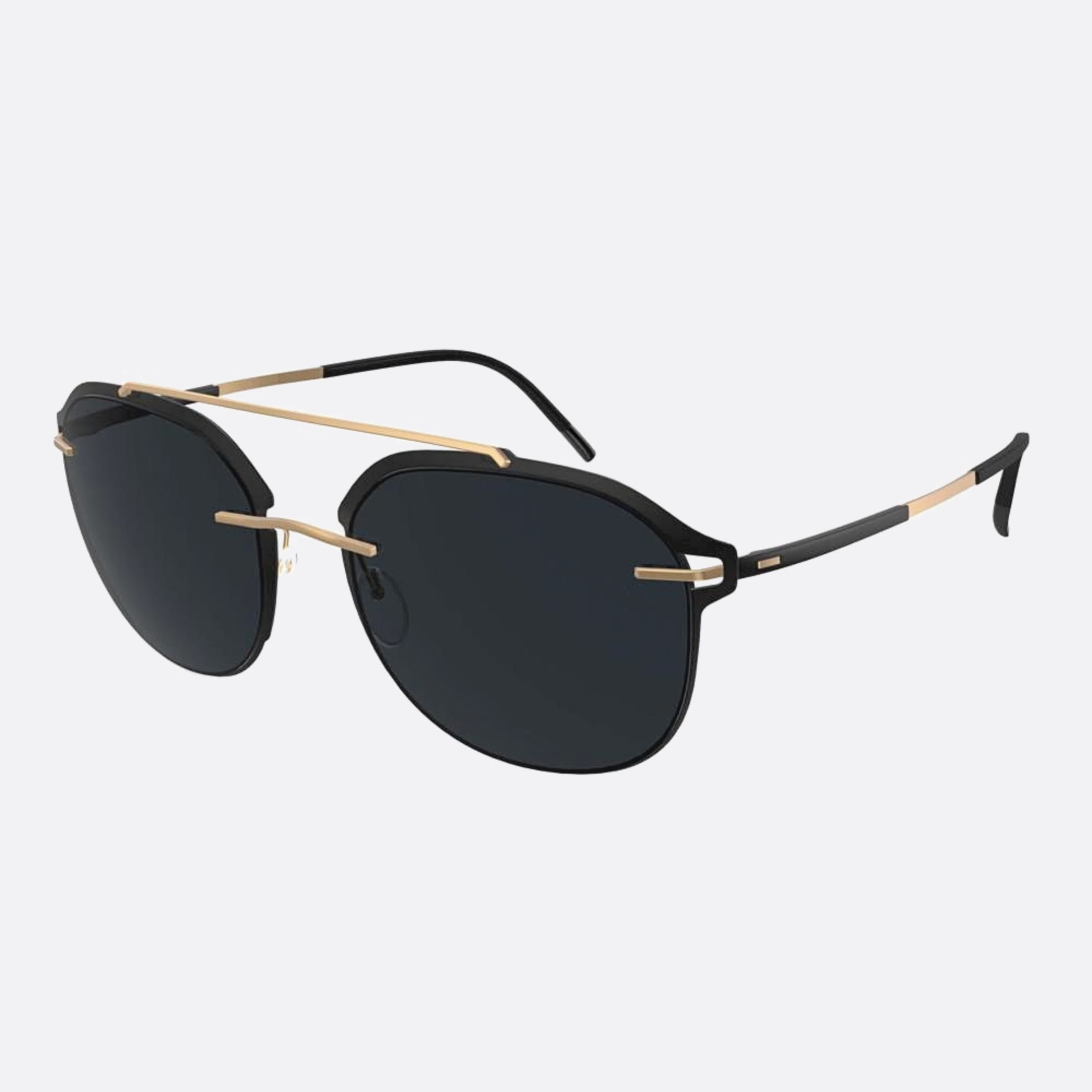 Silhouette Accent Shades Black Pilot Polarized Men Sunglasses - Side View