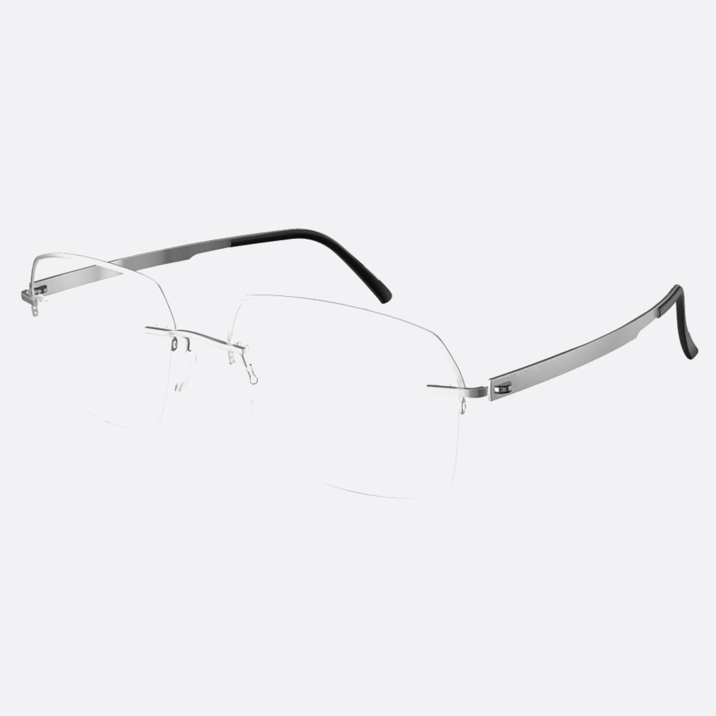 Silhouette 54mm Artline Ruthenium Geometric Men Eyeglasses - Side View