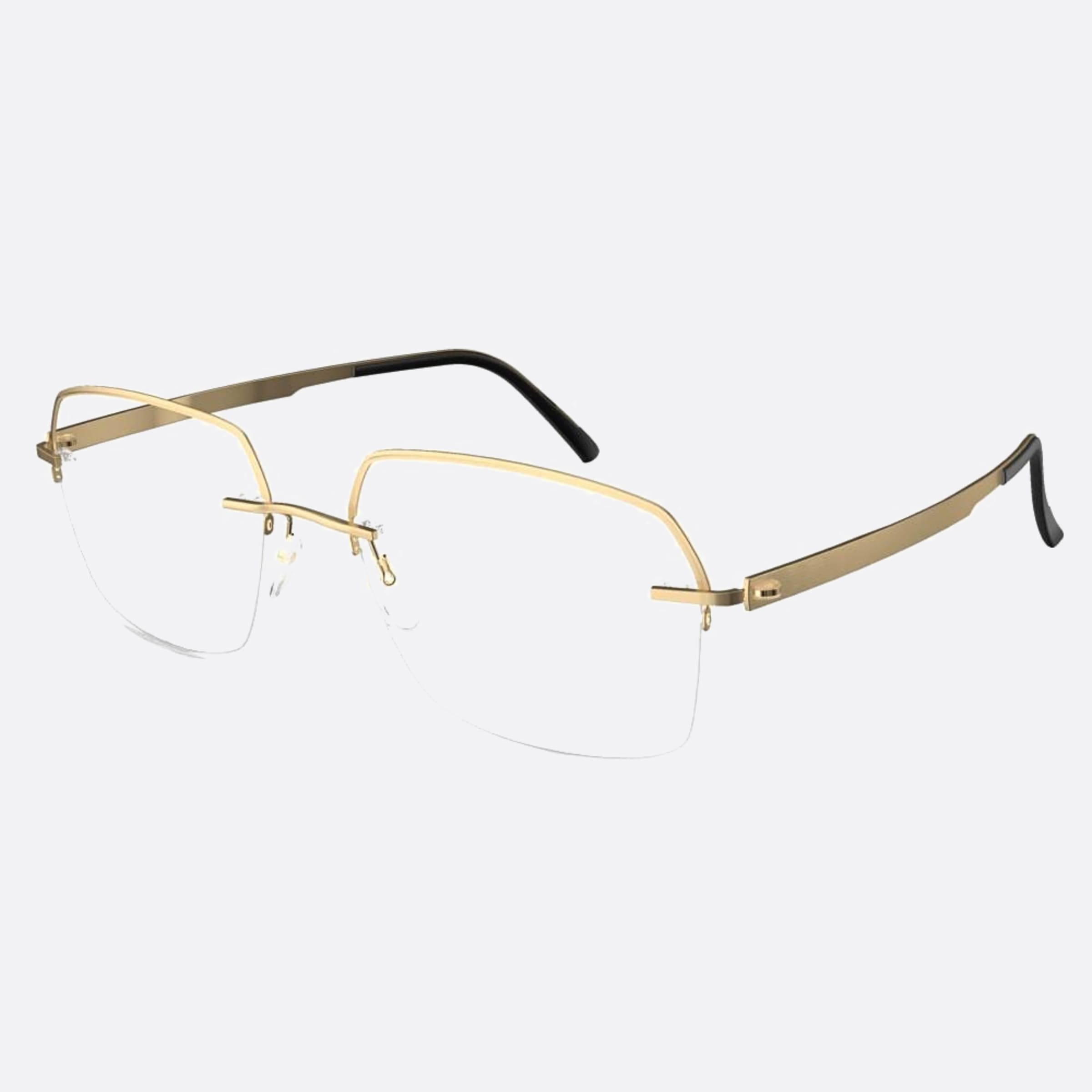 Silhouette 56mm Artline Gold Geometric Men Eyeglasses - Side View