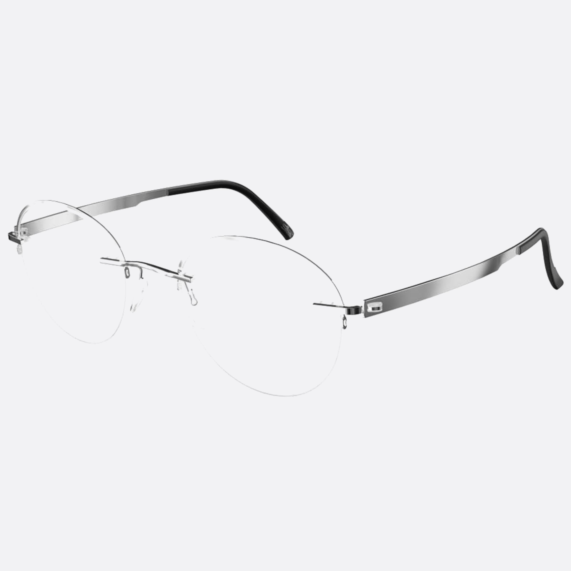 Silhouette 50mm Artline Ruthenium Round Unisex Eyeglasses - Side View