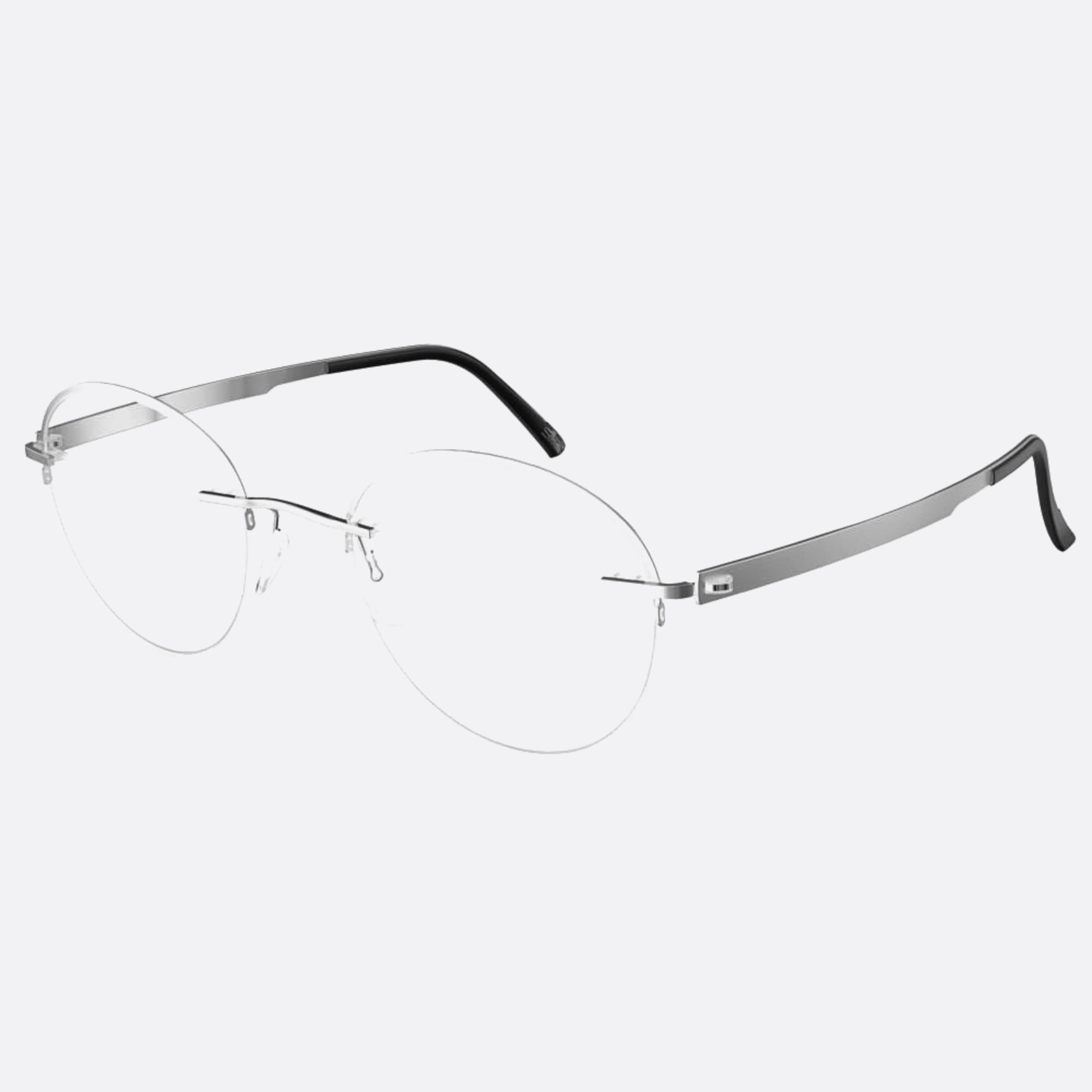 Silhouette 48mm Artline Ruthenium Round Unisex Eyeglasses - Side View