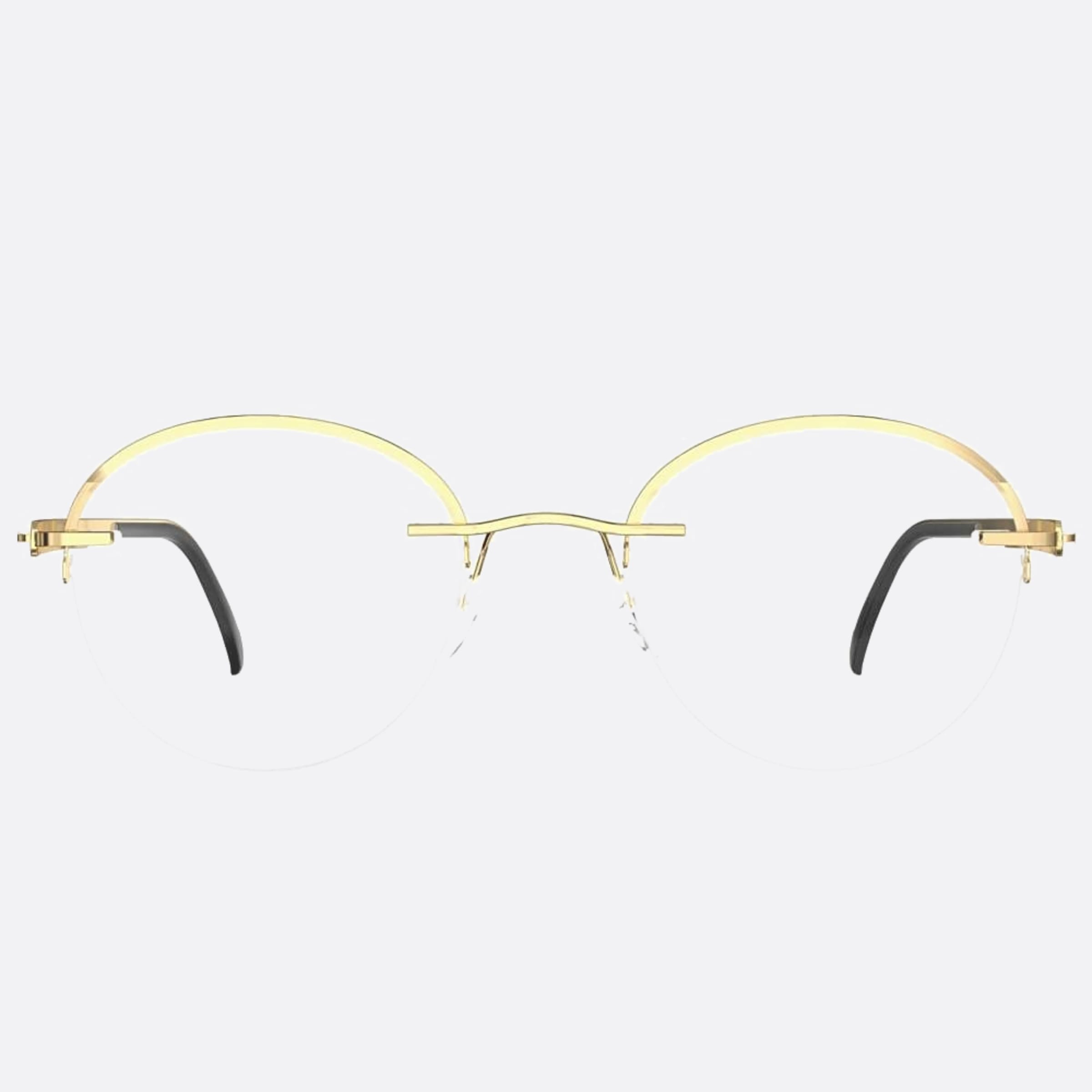 Silhouette 48mm Artline Gold Round Unisex Eyeglasses - Main View