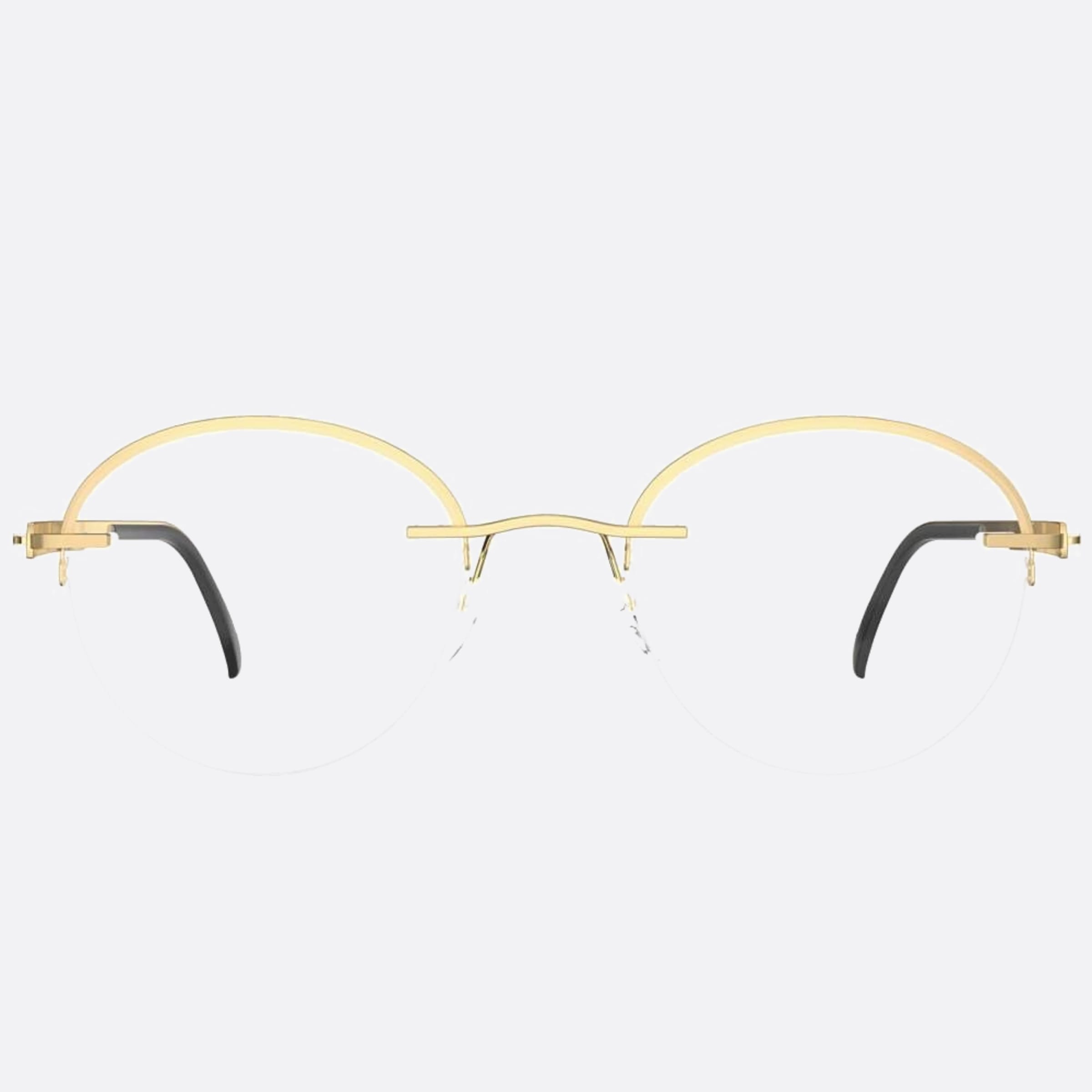 Silhouette 48mm Artline Gold Round Unisex Eyeglasses - Main View