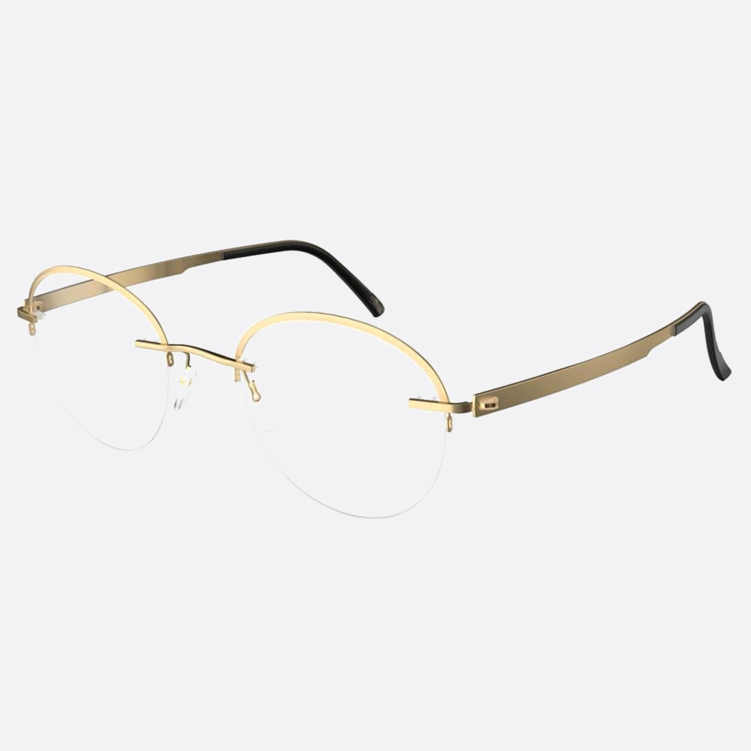 Silhouette 48mm Artline Gold Round Unisex Eyeglasses - Side View