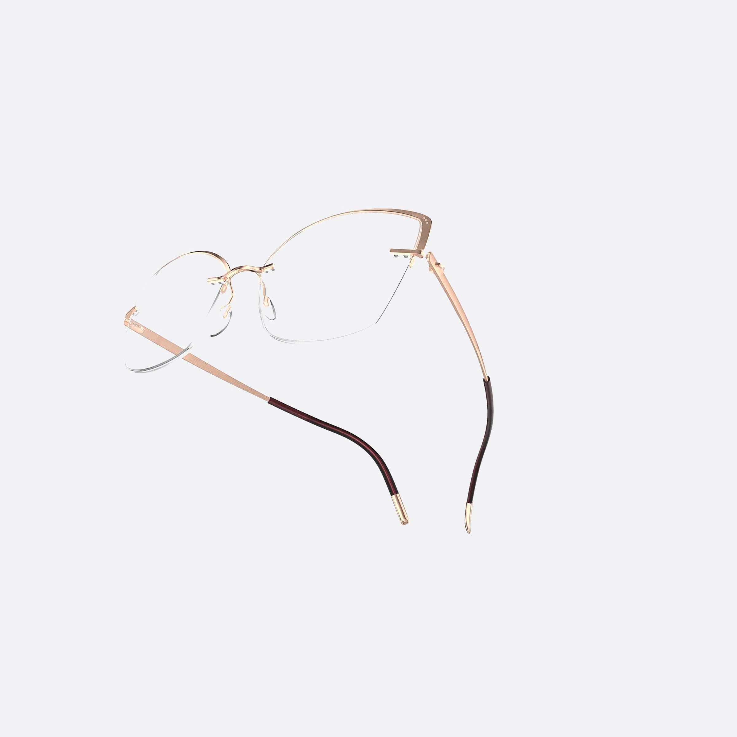 Silhouette 54mm Artline Rose Gold Cat Eye Women Eyeglasses - Detail View