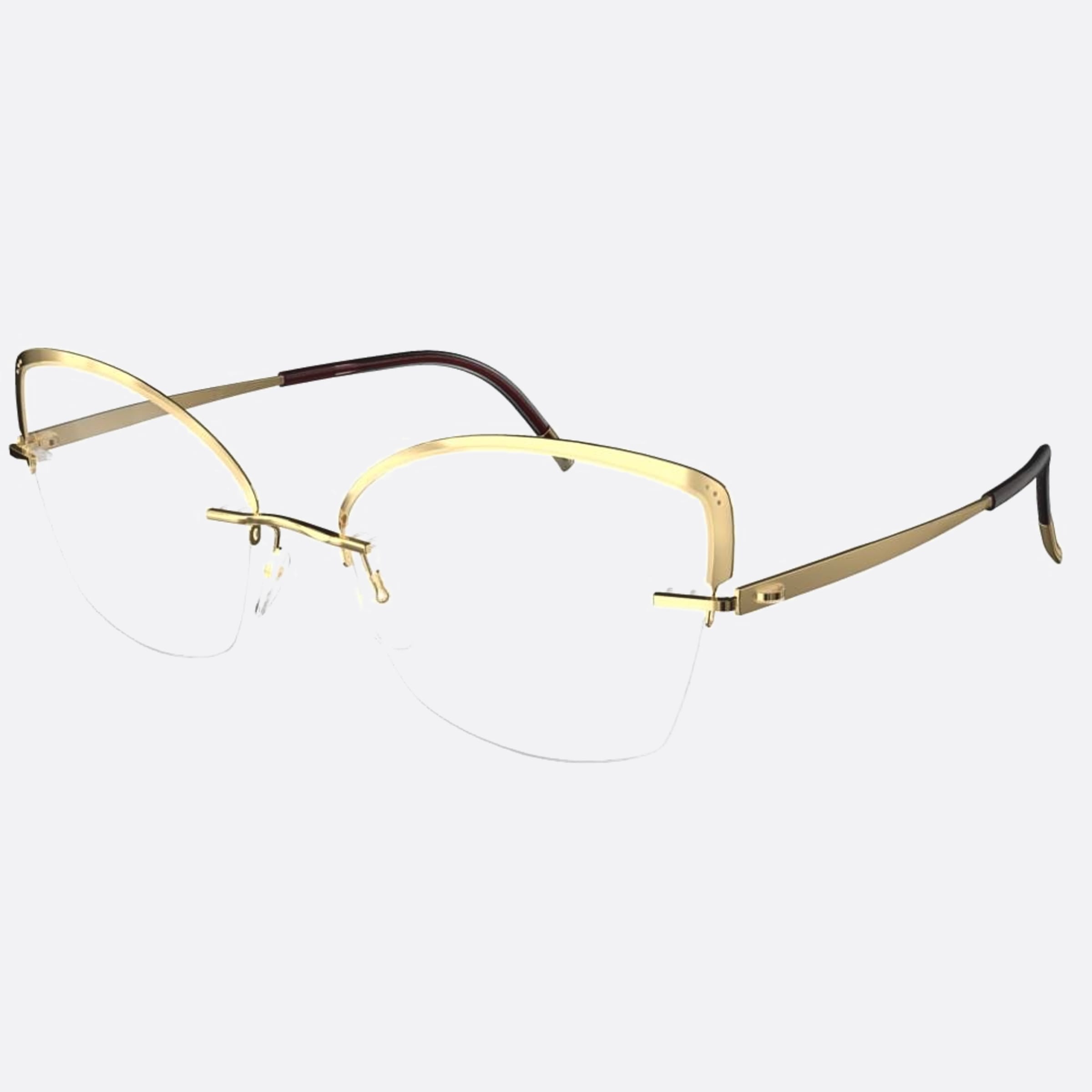 Silhouette 54mm Artline Gold Cat Eye Women Eyeglasses - Side View