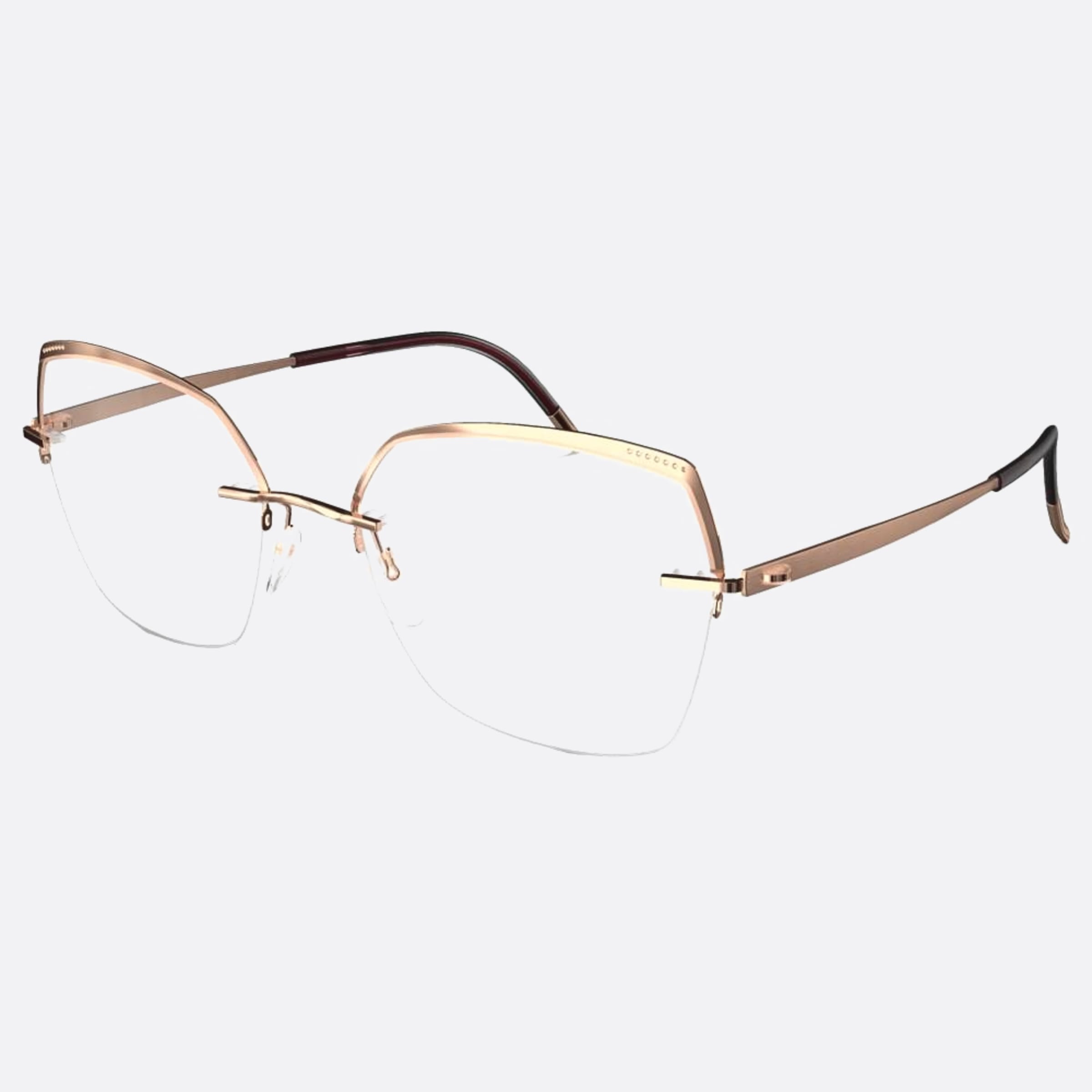 Silhouette 53mm Artline Rose Gold Butterfly Women Eyeglasses - Side View