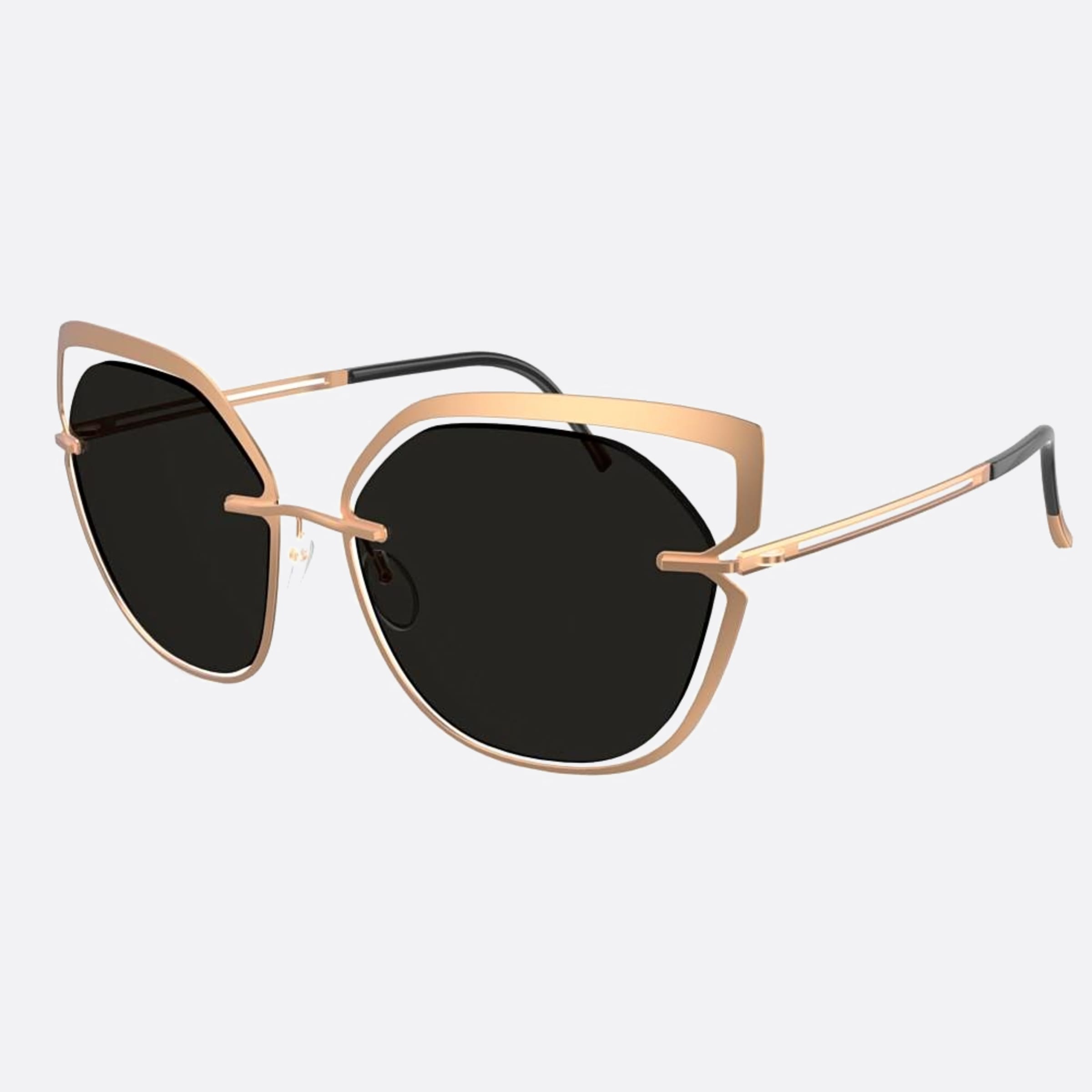 Silhouette Bolschoi Grace Gold Cat Eye Polarized Women Sunglasses - Side View