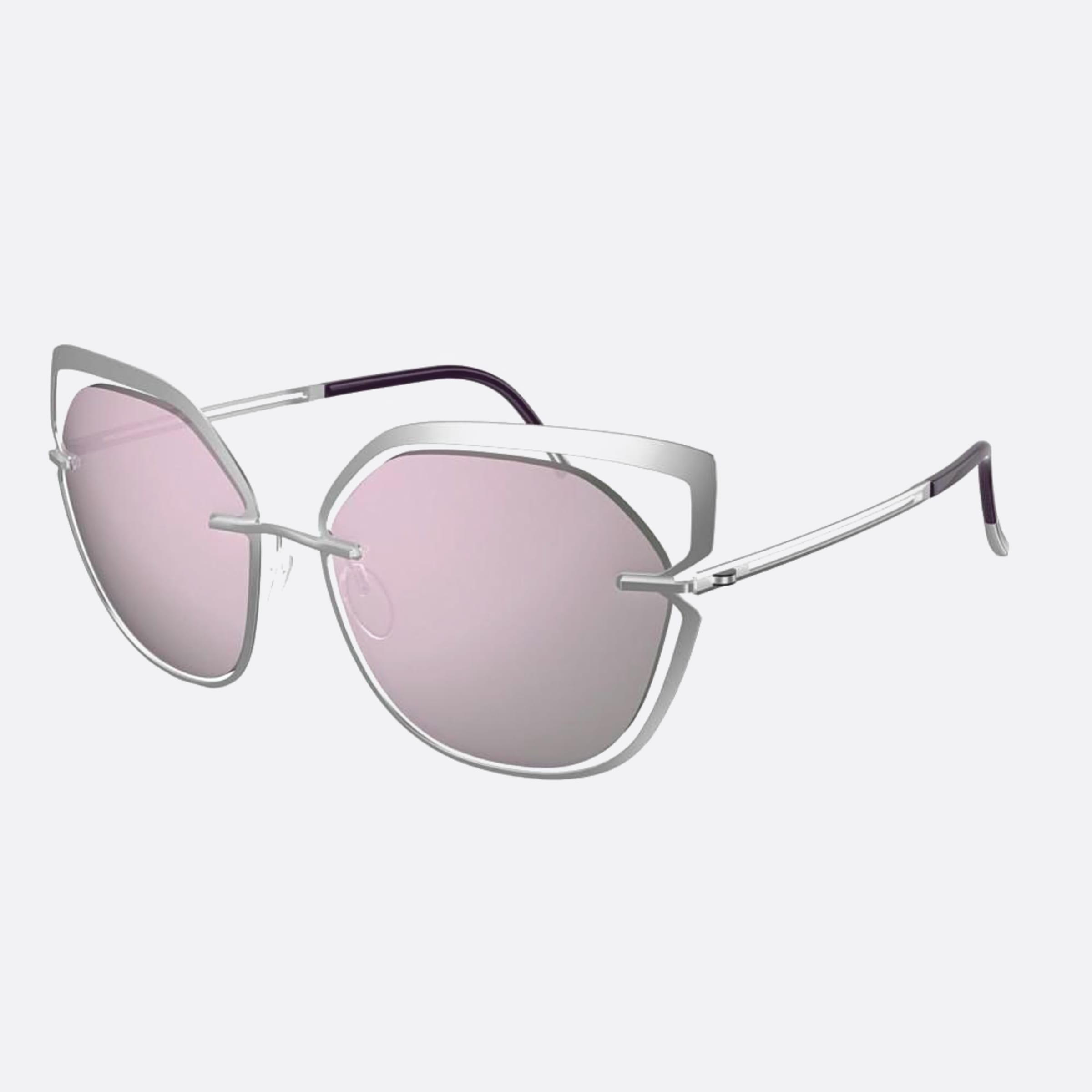 Silhouette Bolschoi Grace Silver Cat Eye Women Sunglasses - Side View