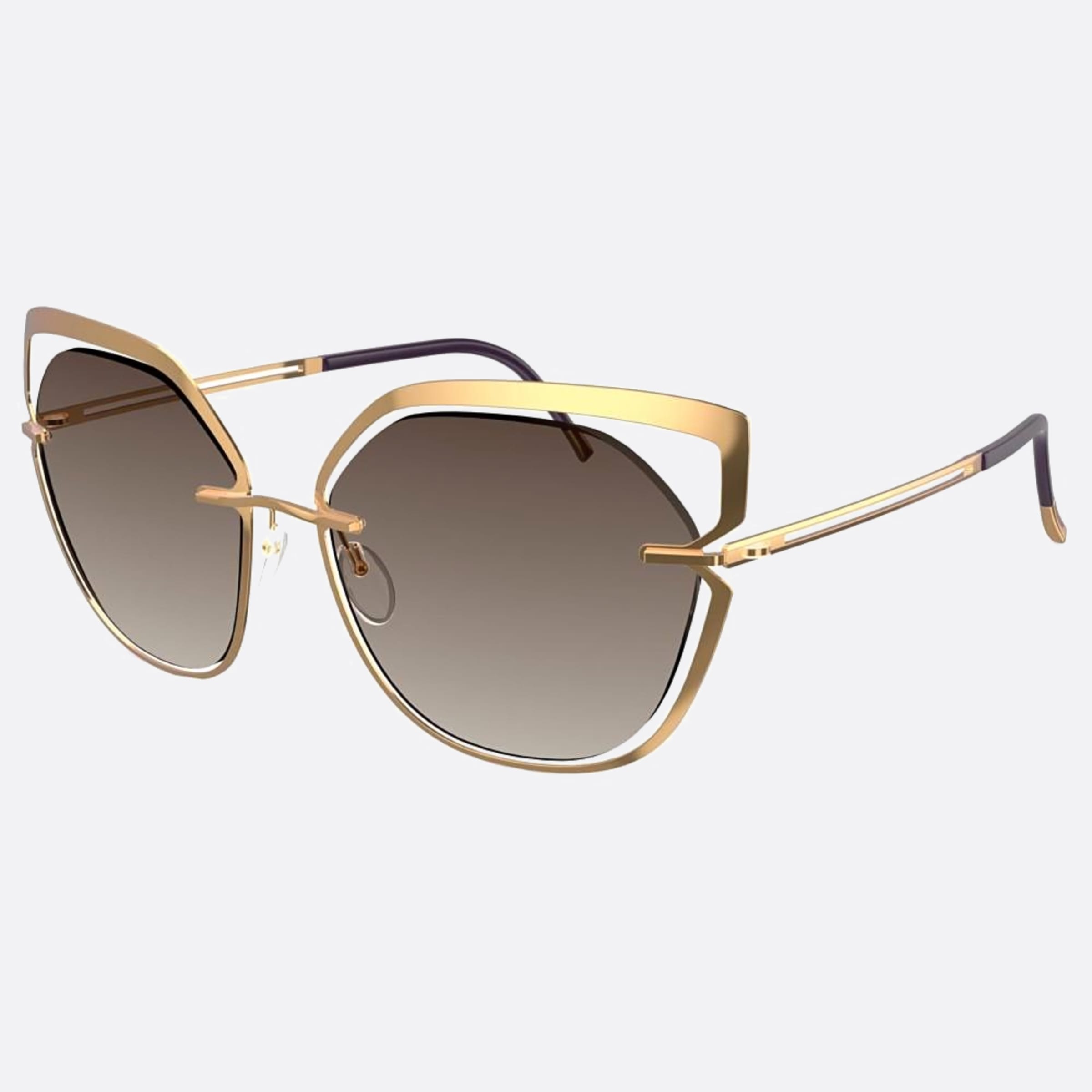 Silhouette Bolschoi Grace Gold Cat Eye Women Sunglasses - Side View
