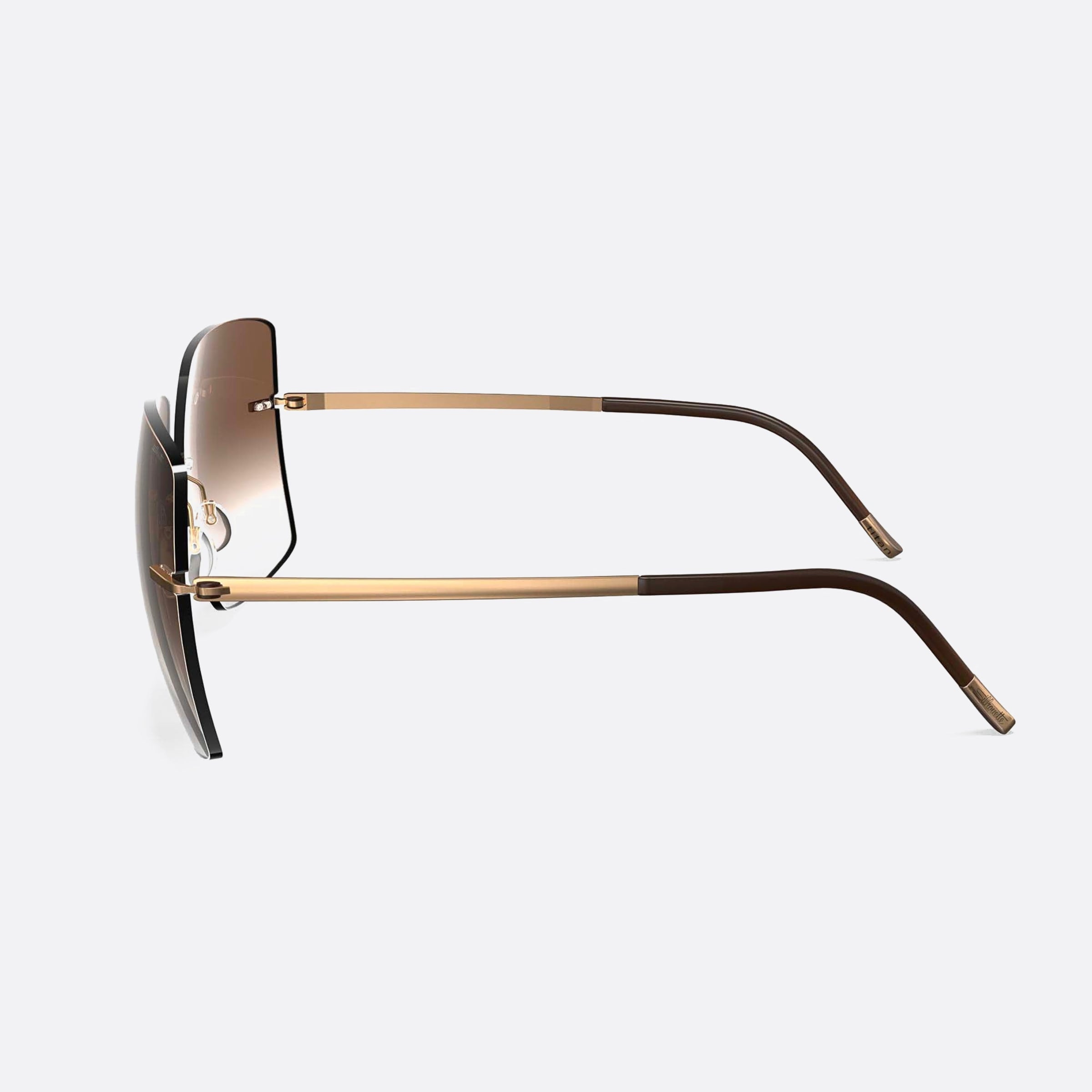 Silhouette Cadaques Gold Geometric Women Sunglasses - Detail View