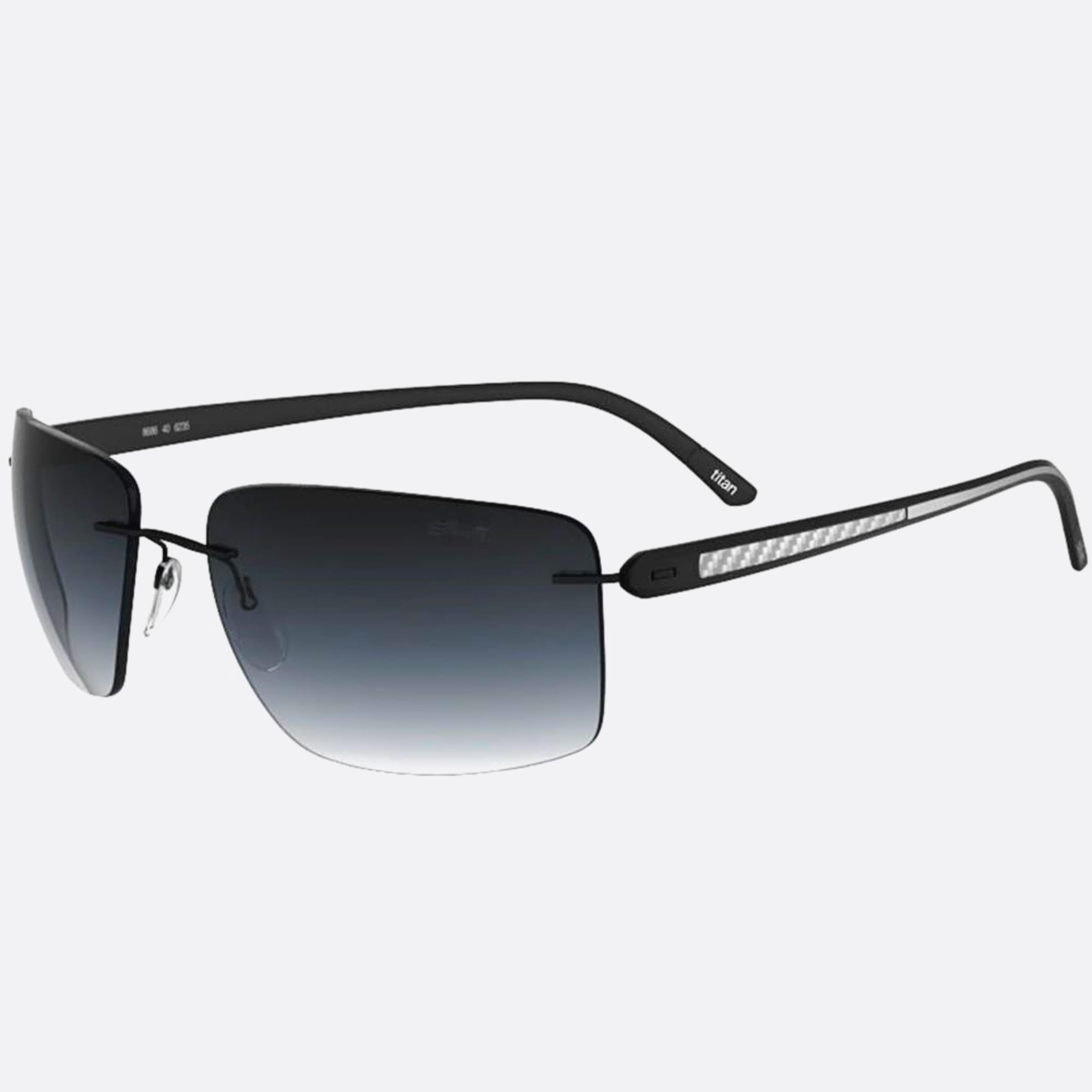 Silhouette Carbon Black Geometric Men Sunglasses - Side View