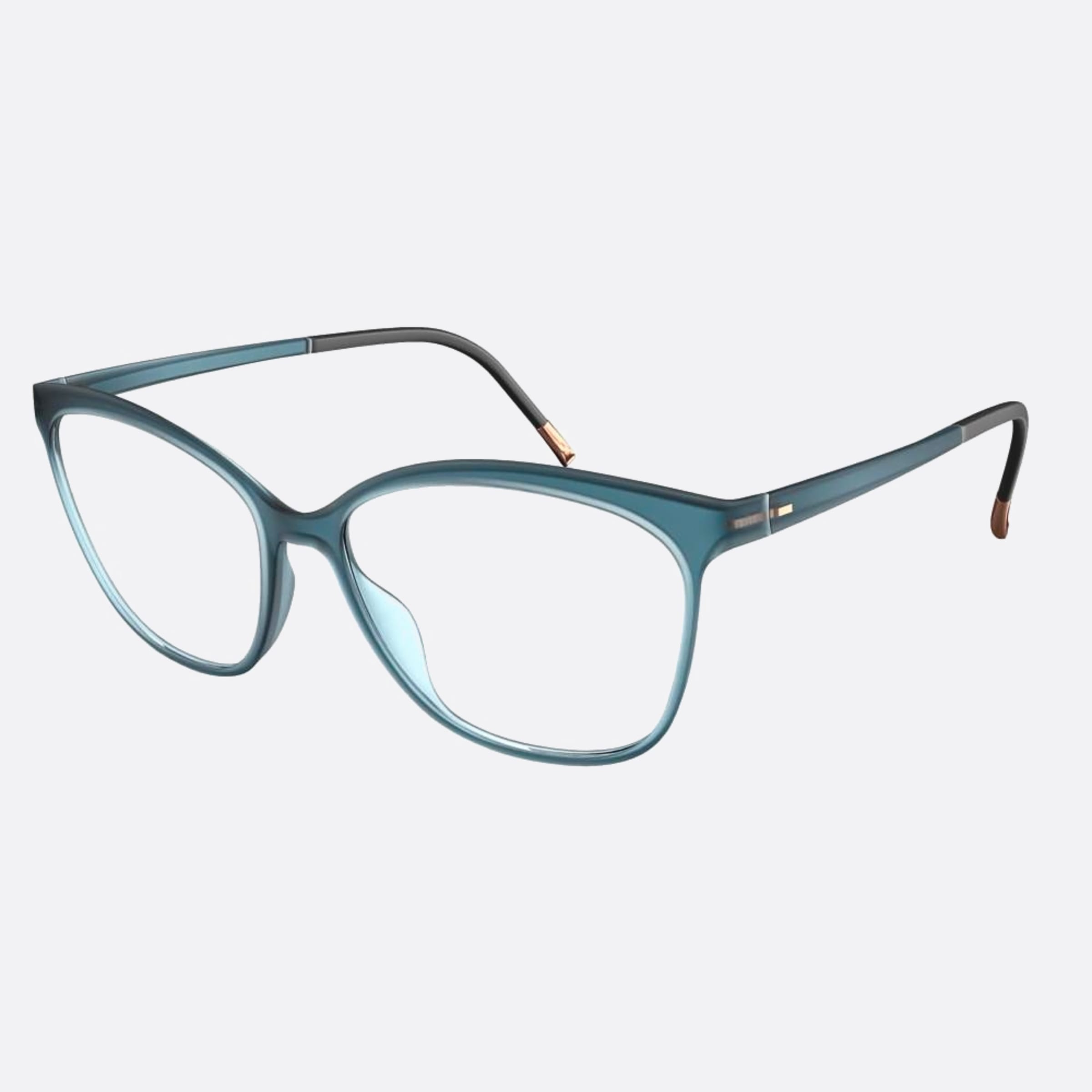 Silhouette 53mm Eos View Blue Cat Eye Women Eyeglasses - Side View