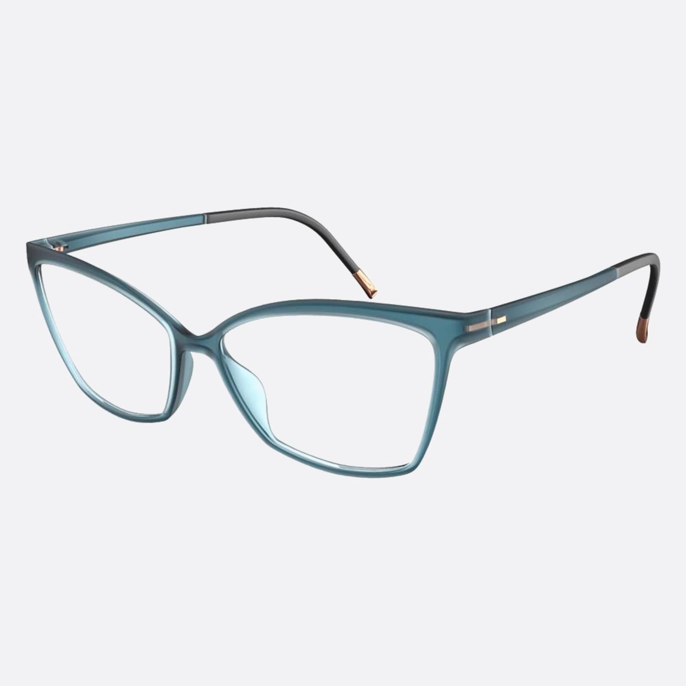 Silhouette 56mm Eos View Blue Butterfly Women Eyeglasses - Side View