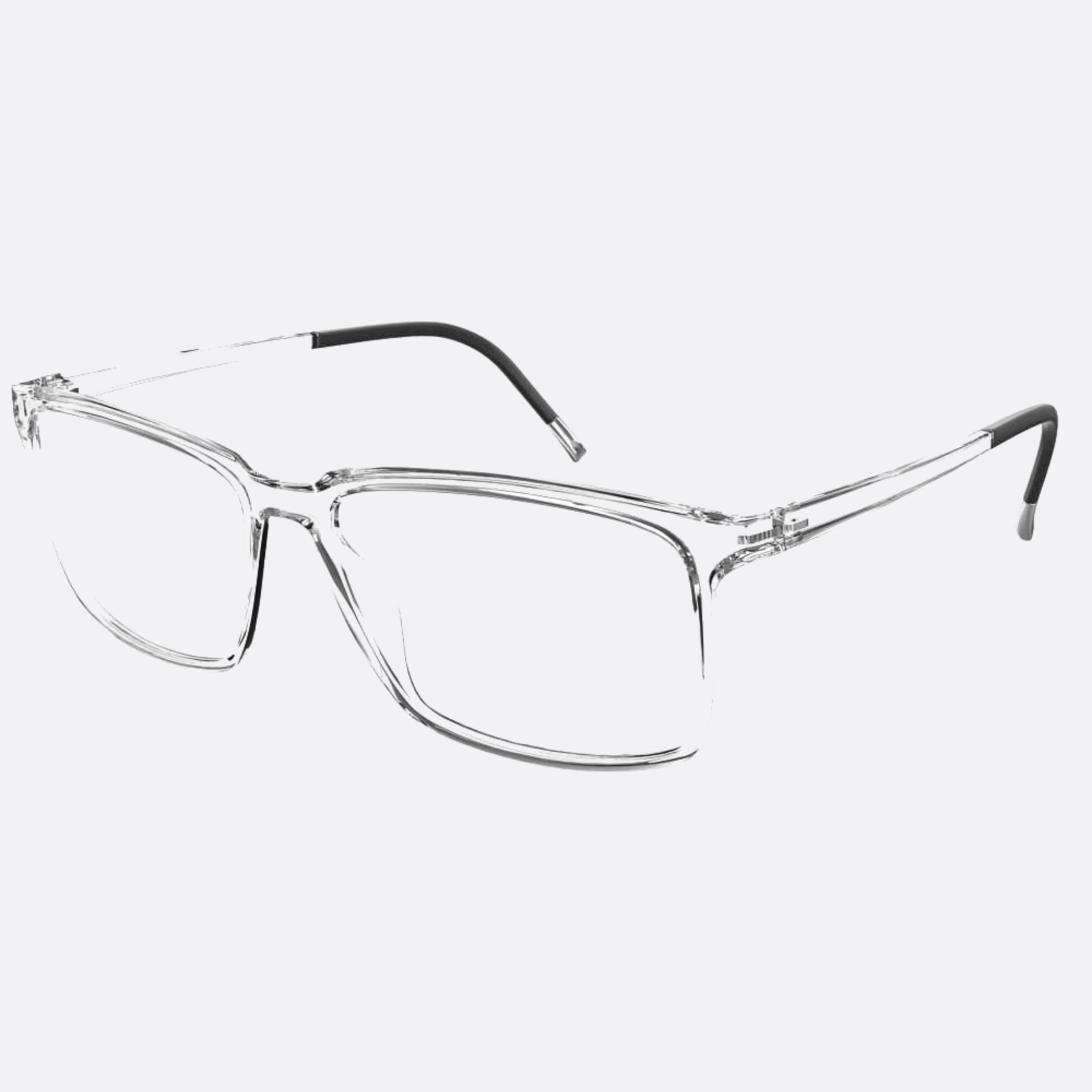 Silhouette 56mm Eos View Transparent Geometric Men Eyeglasses - Side View