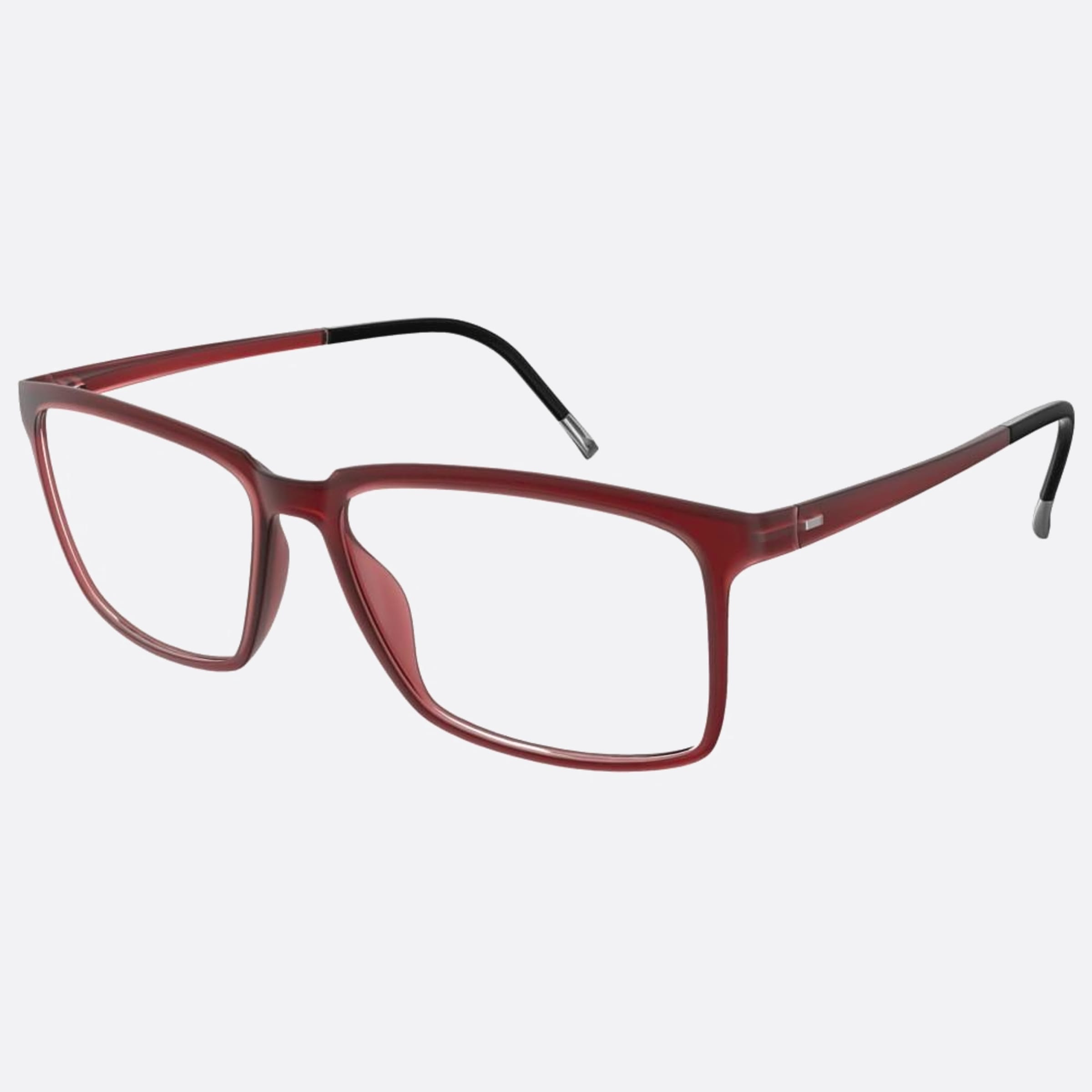 Silhouette 54mm Eos View Red Geometric Men Eyeglasses - Side View