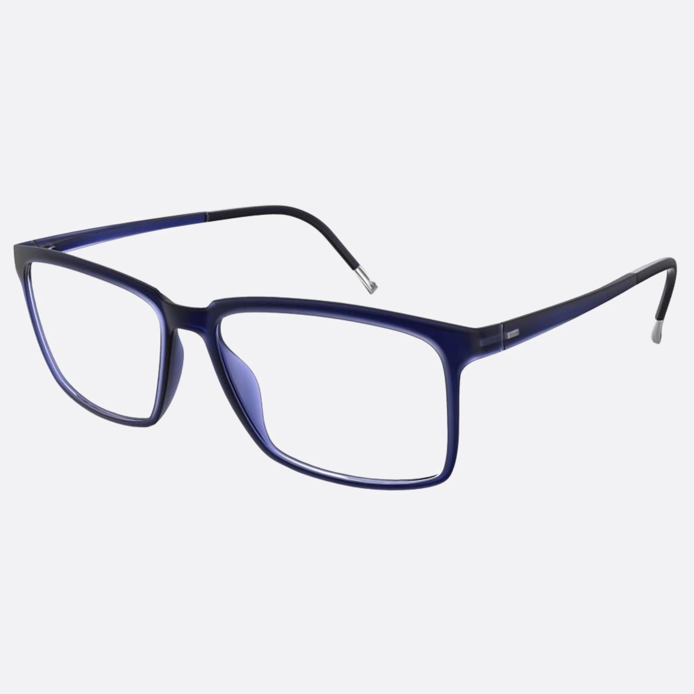 Silhouette 56mm Eos View Blue Geometric Men Eyeglasses - Side View