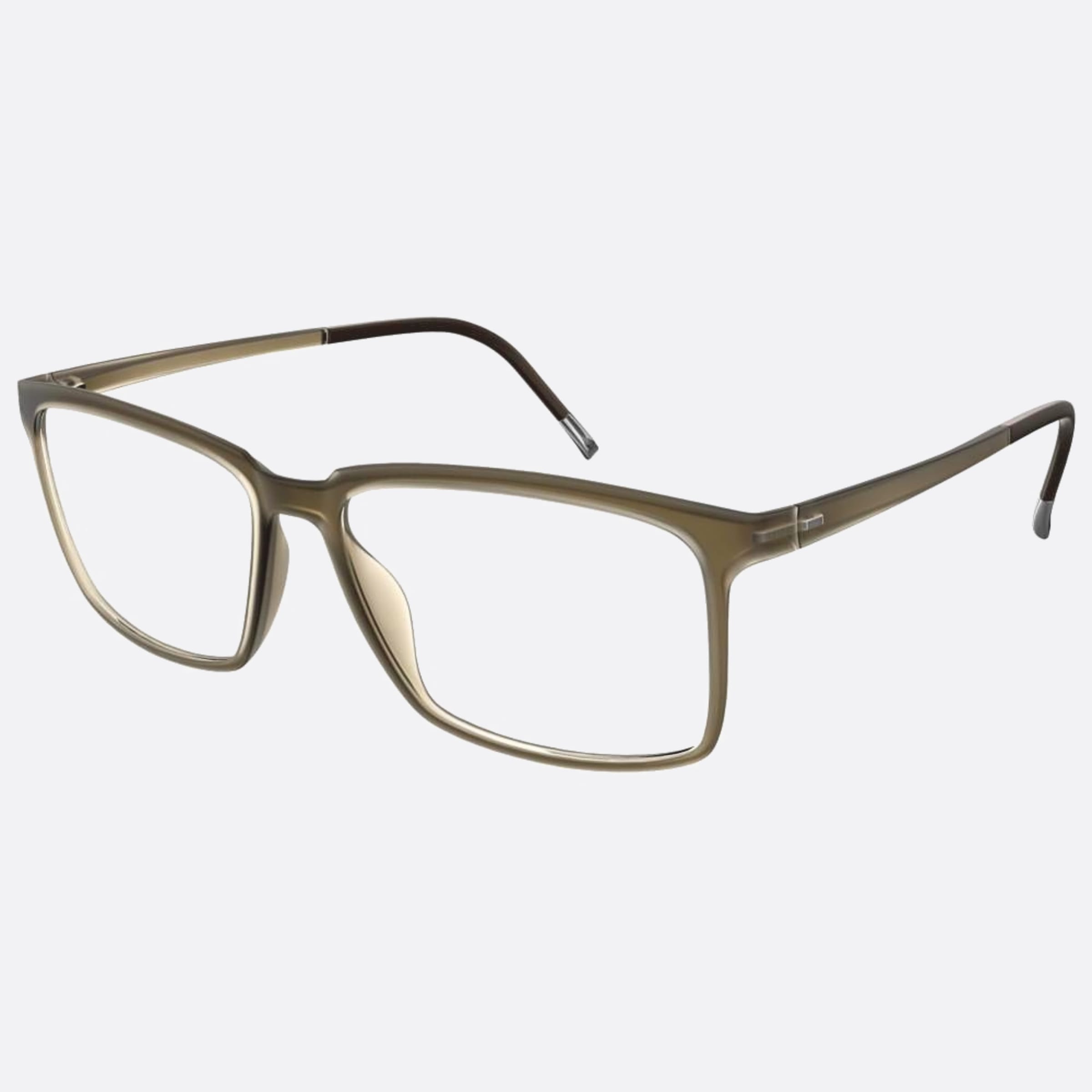 Silhouette 56mm Eos View Green Geometric Men Eyeglasses - Side View