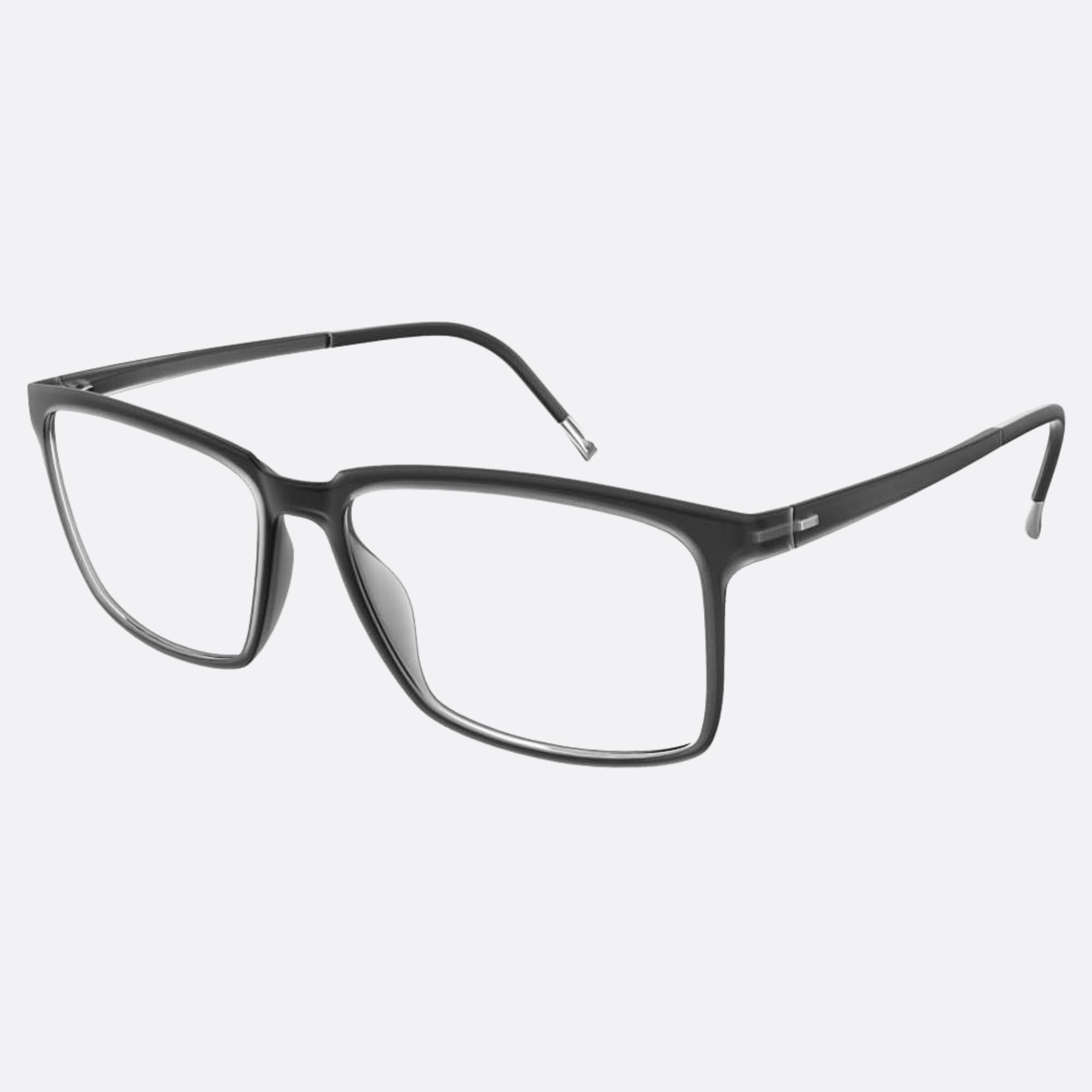 Silhouette 54mm Eos View Grey Geometric Men Eyeglasses - Side View