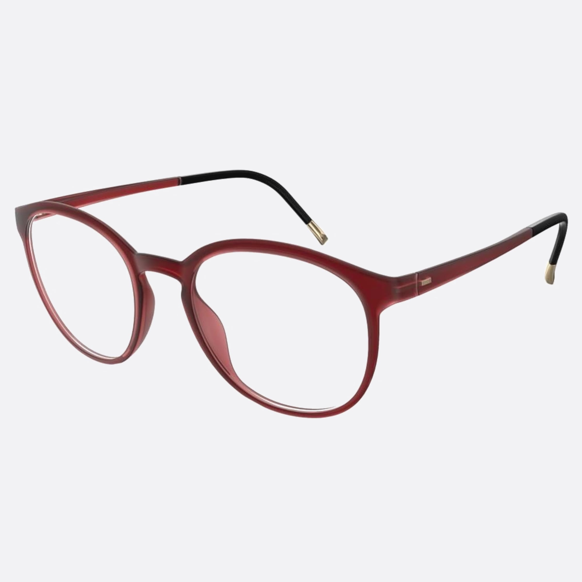 Silhouette 51mm Eos View Red Round Men Eyeglasses - Side View