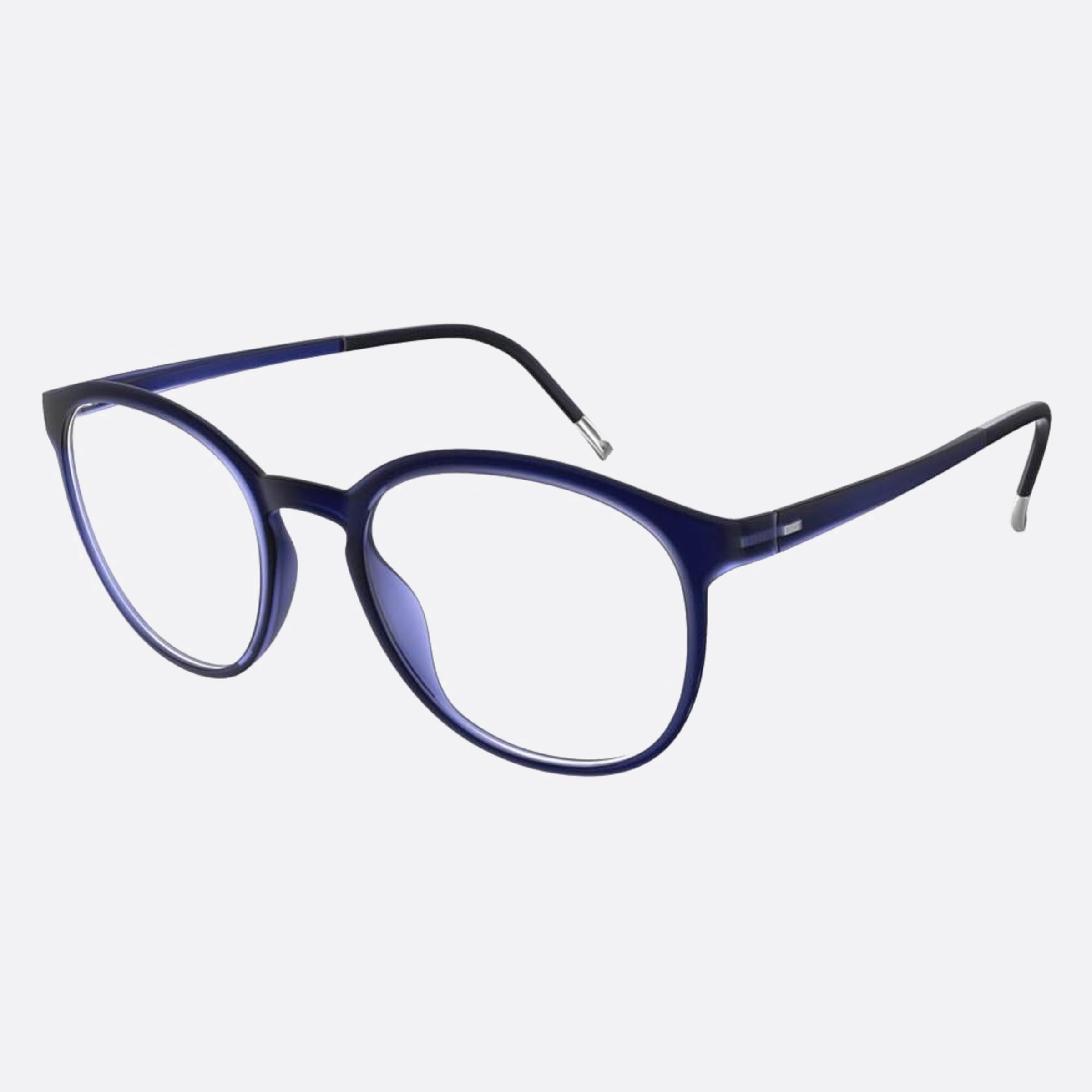 Silhouette 49mm Eos View Blue Round Men Eyeglasses - Side View