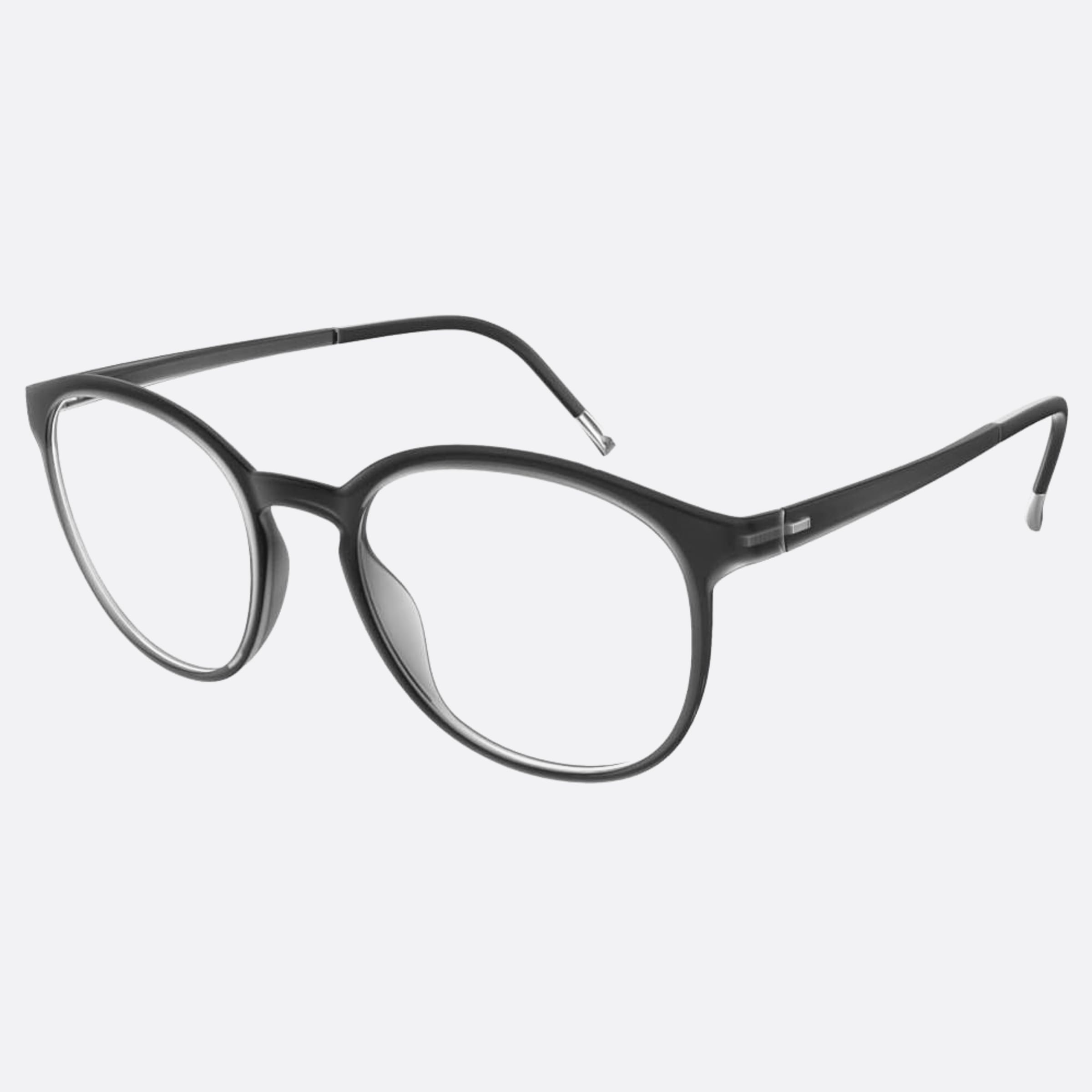 Silhouette 49mm Eos View Grey Round Men Eyeglasses - Side View