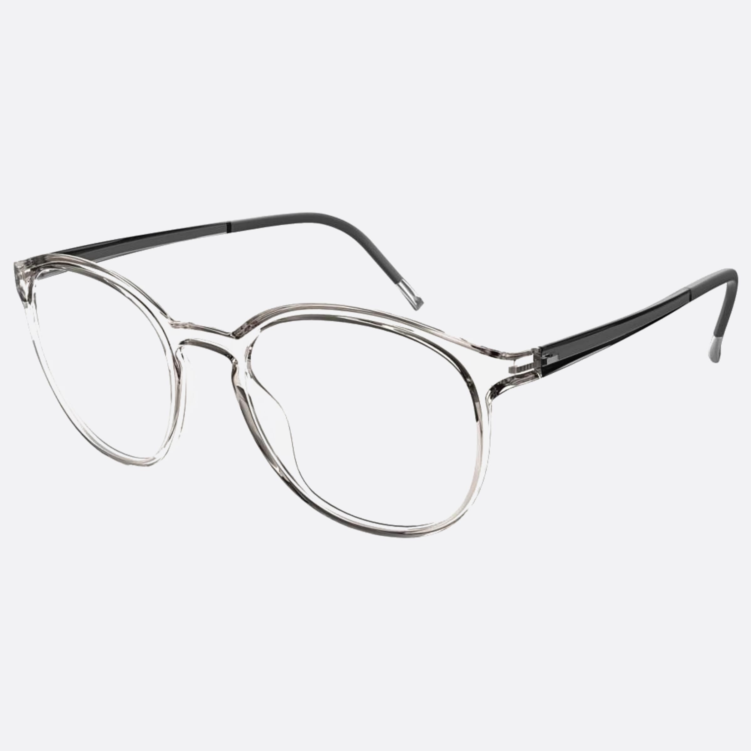Silhouette 51mm Eos View Grey Round Men Eyeglasses - Side View