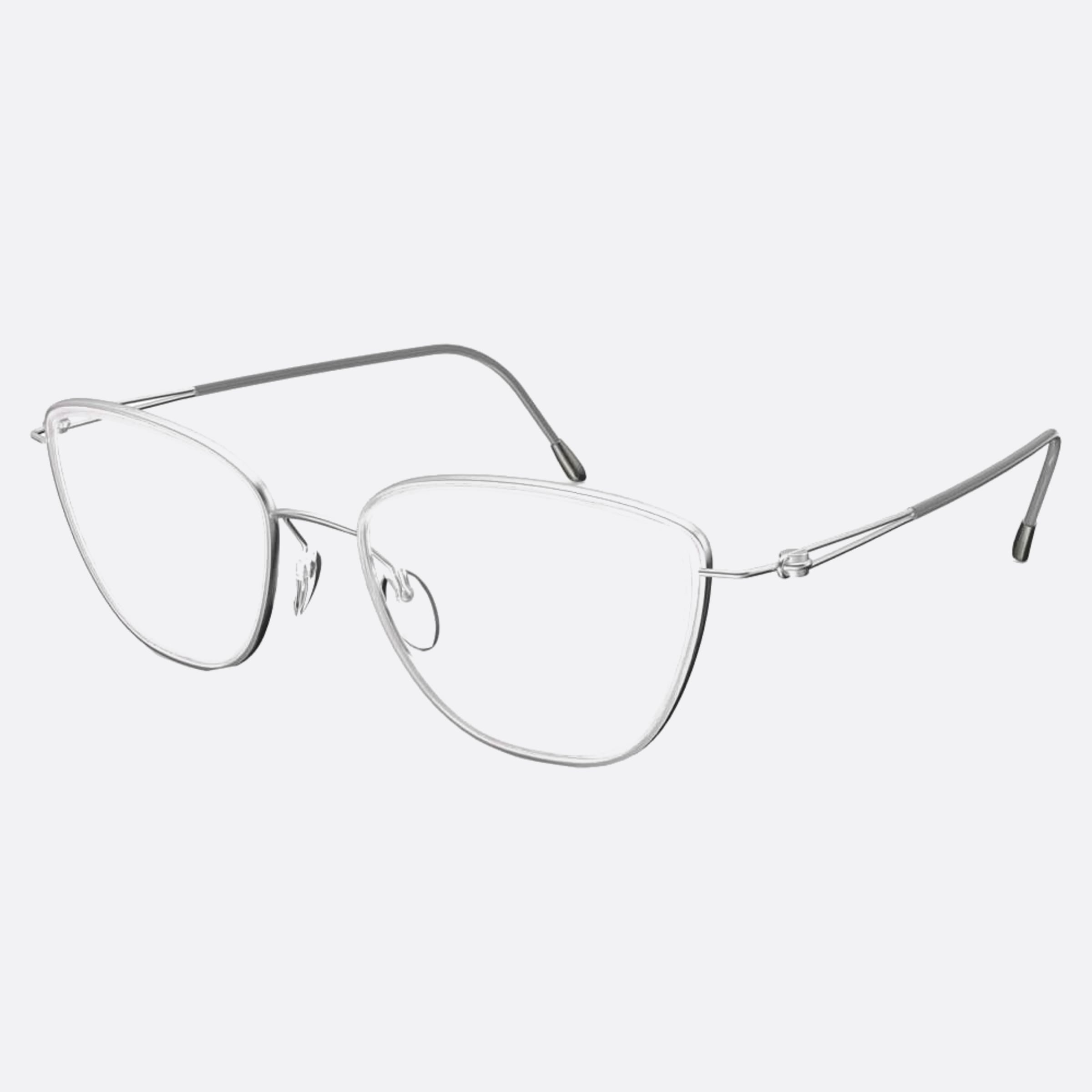 Silhouette 52mm Lite Duet Transparent Cat Eye Women Eyeglasses - Side View