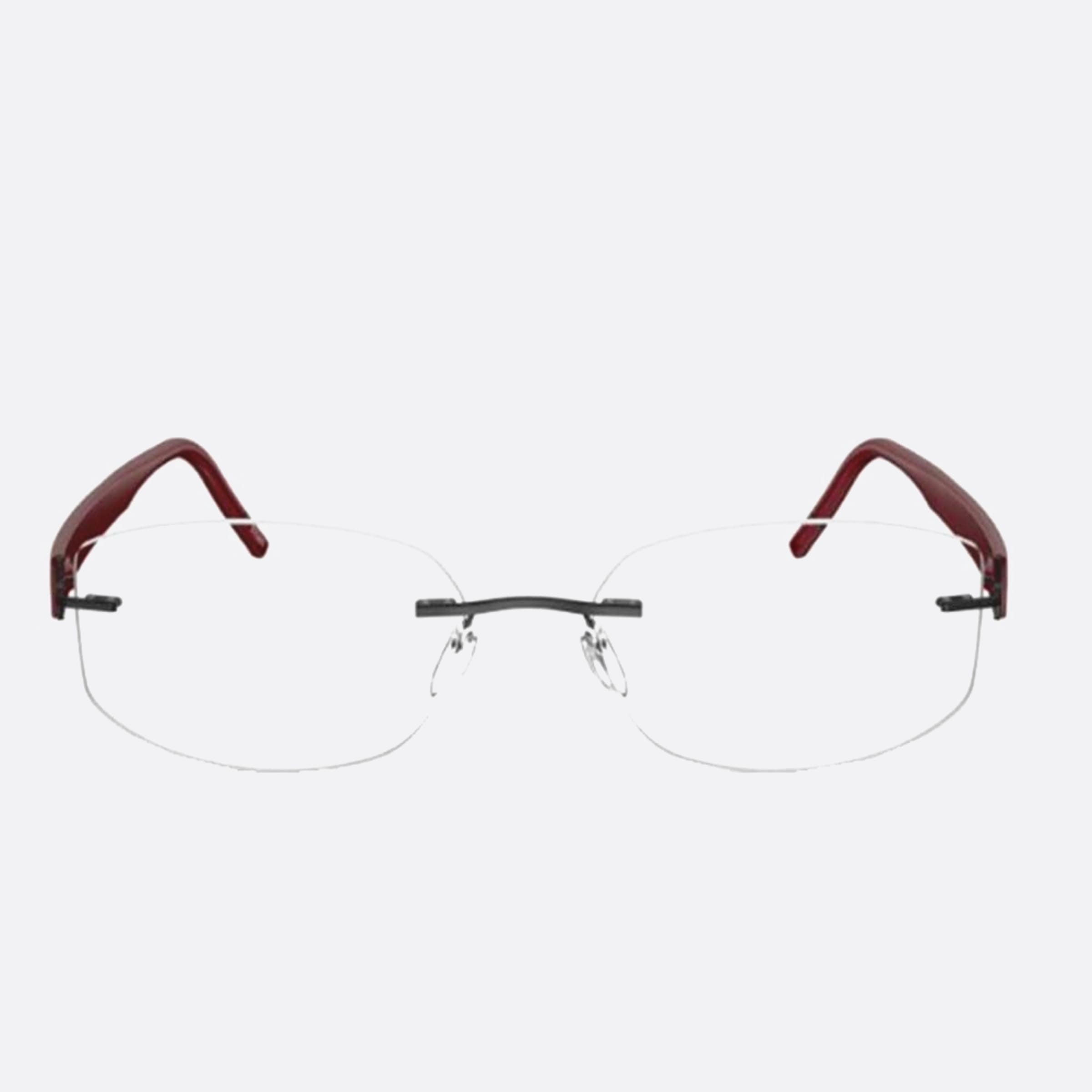 Silhouette 53mm Sivista Red Geometric Unisex Eyeglasses - Main View