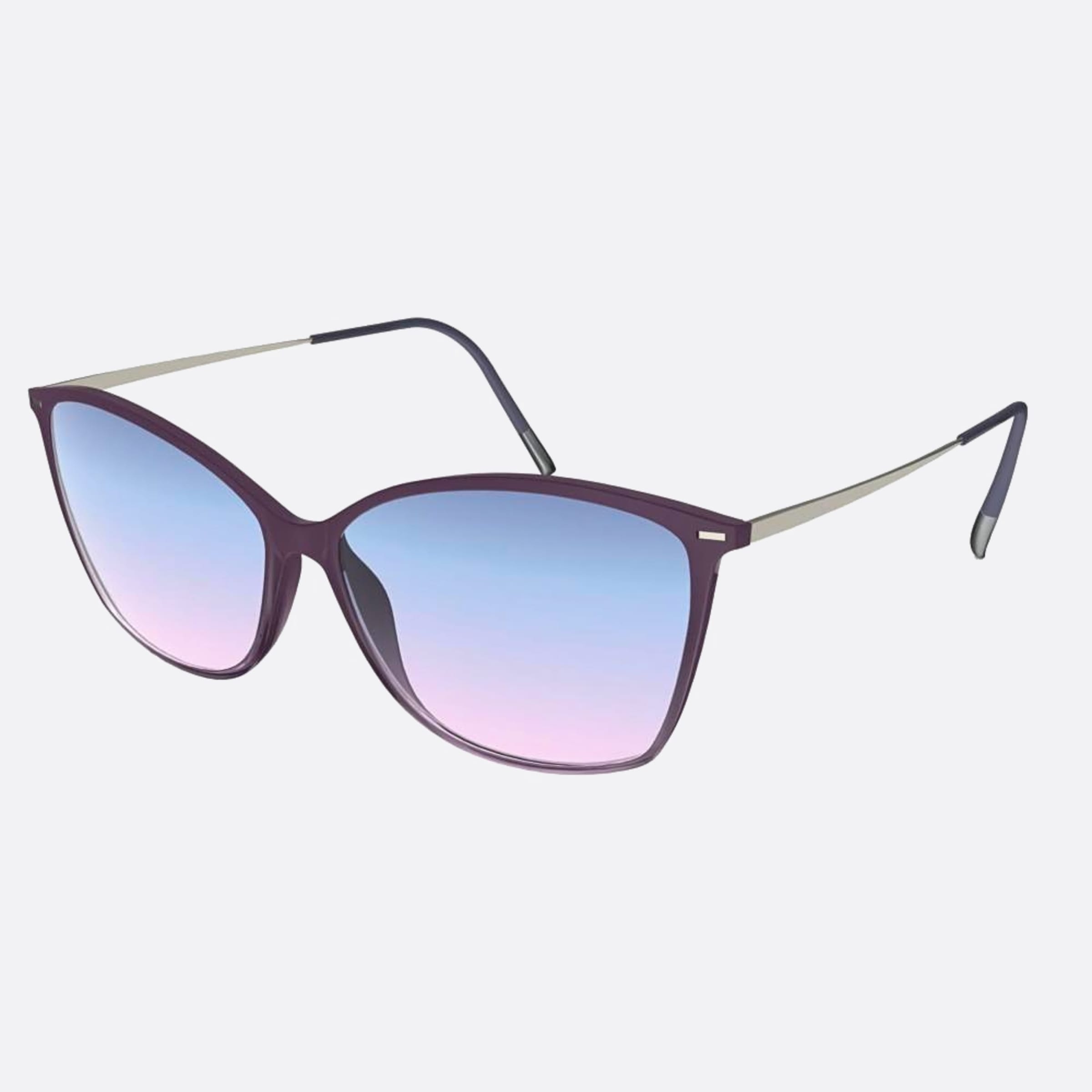 Silhouette Sun Lite Violet Cat Eye Women Sunglasses - Side View