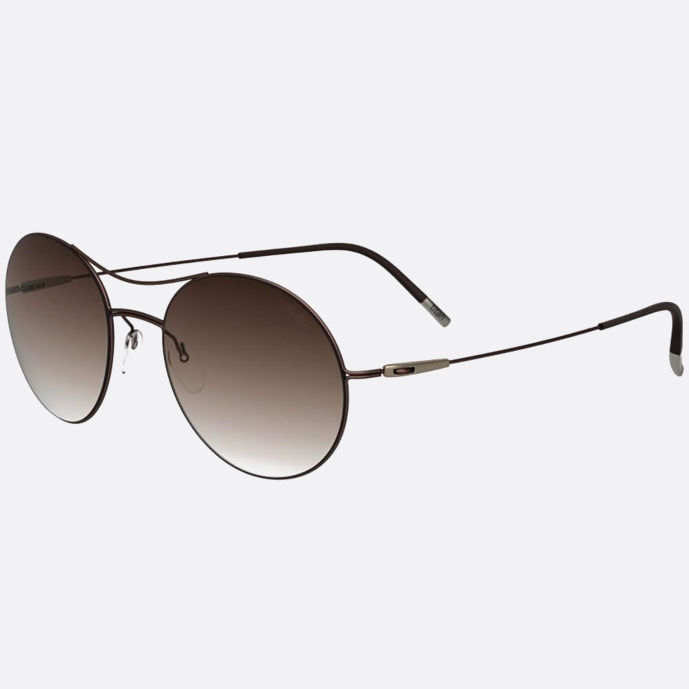 Silhouette Titan Breeze Brown Round Women Sunglasses - Side View