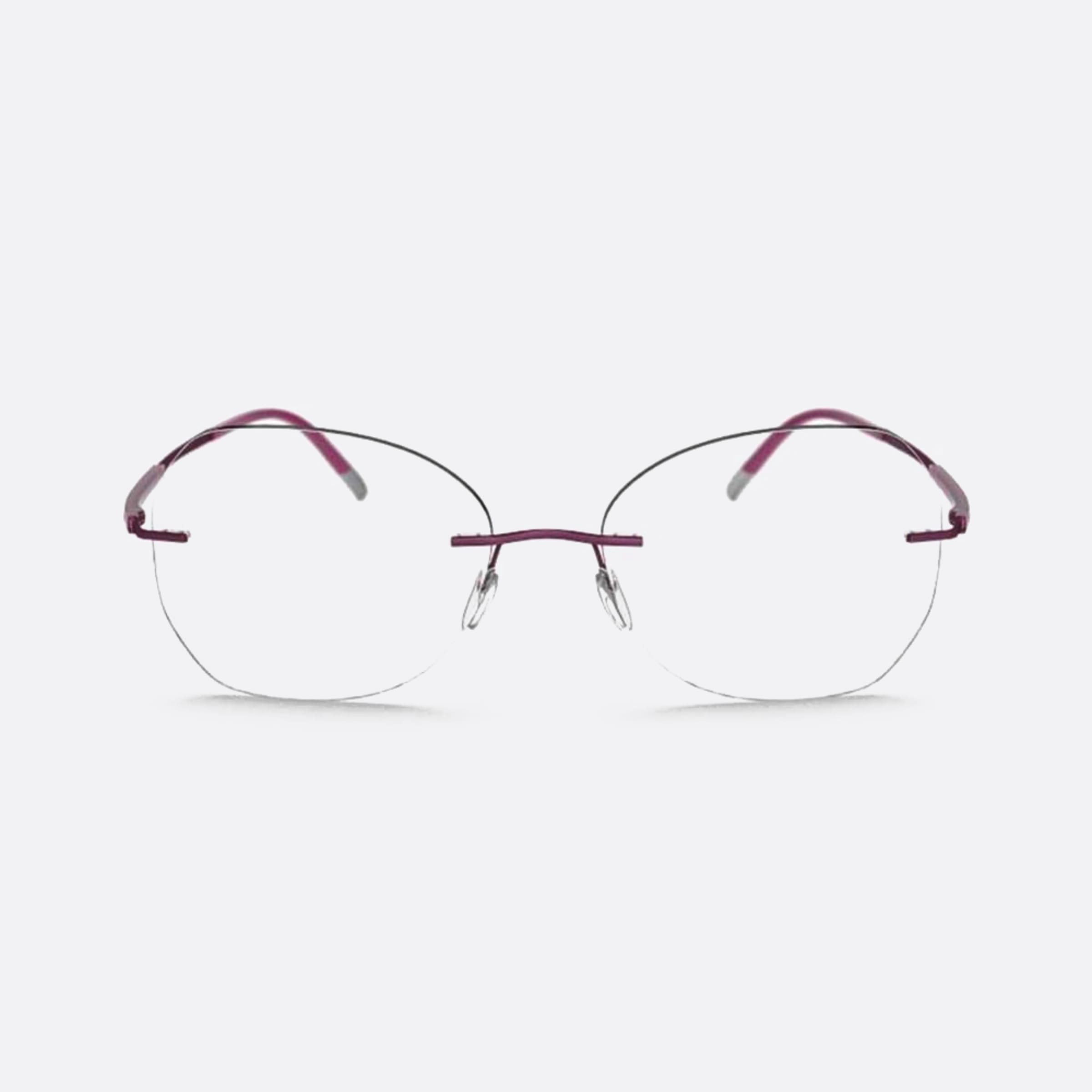 Silhouette 55mm Titan Dynamics Contour Violet Butterfly Women Eyeglasses - Main View