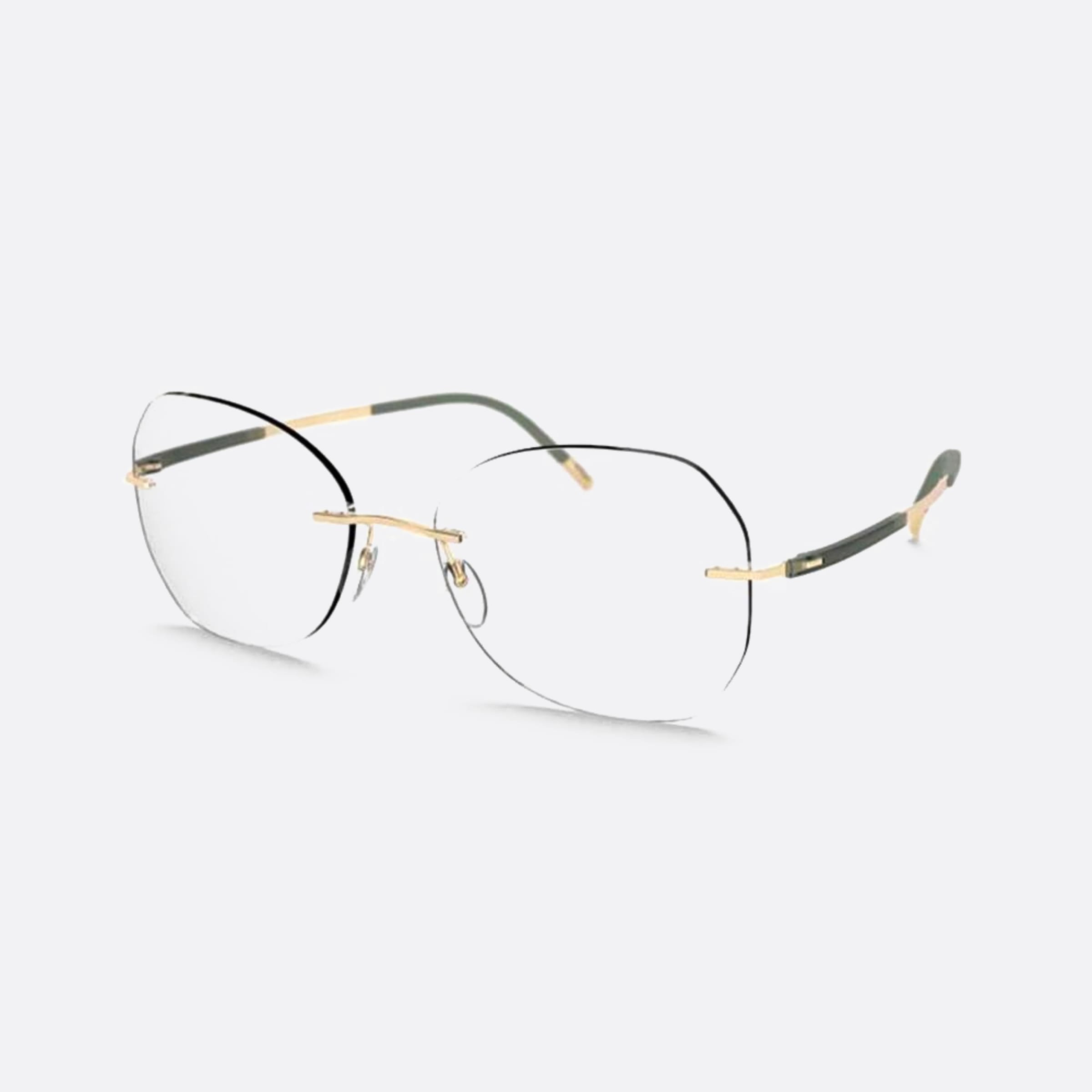 Silhouette 55mm Titan Dynamics Contour Green Butterfly Women Eyeglasses - Side View