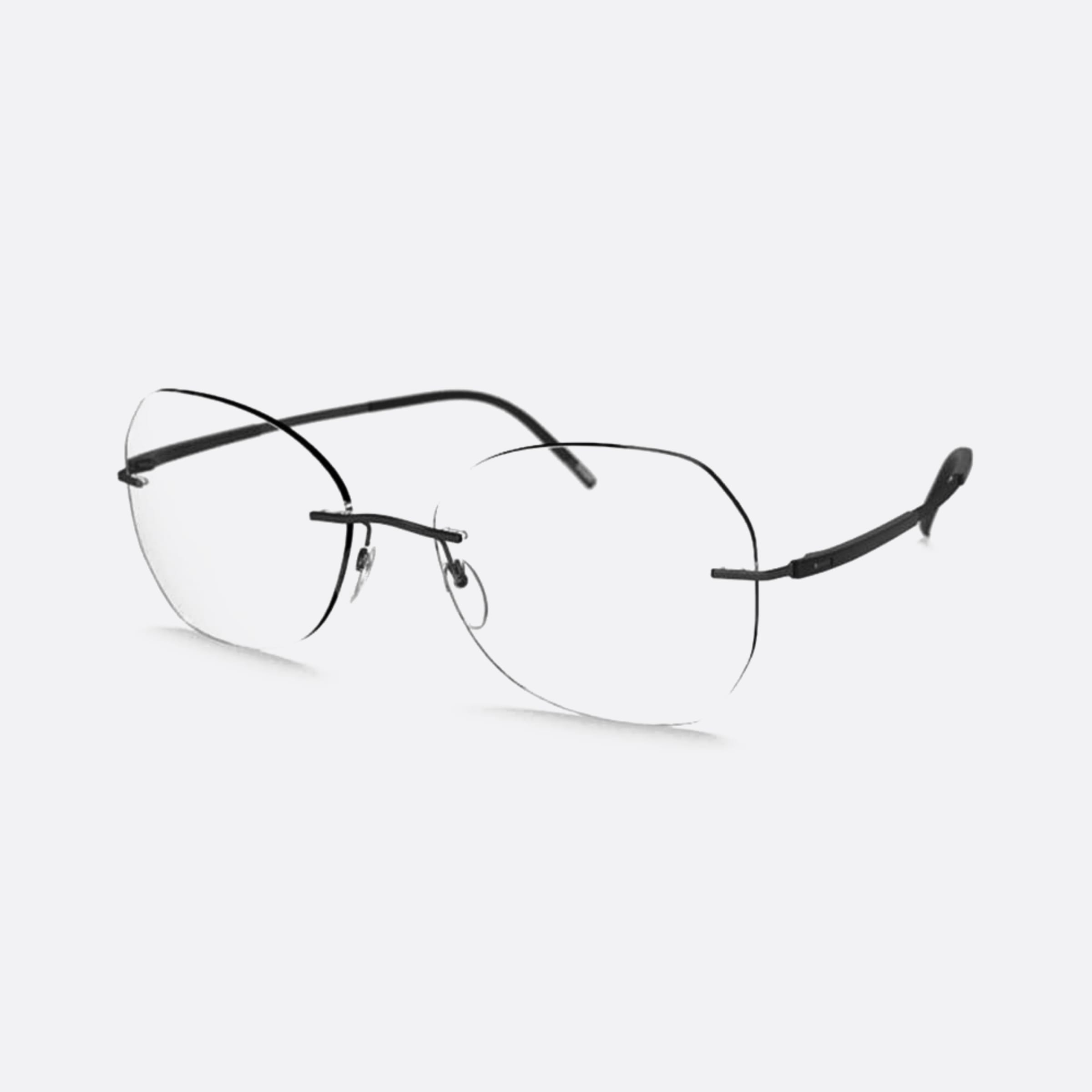 Silhouette 55mm Titan Dynamics Contour Black Butterfly Women Eyeglasses - Side View