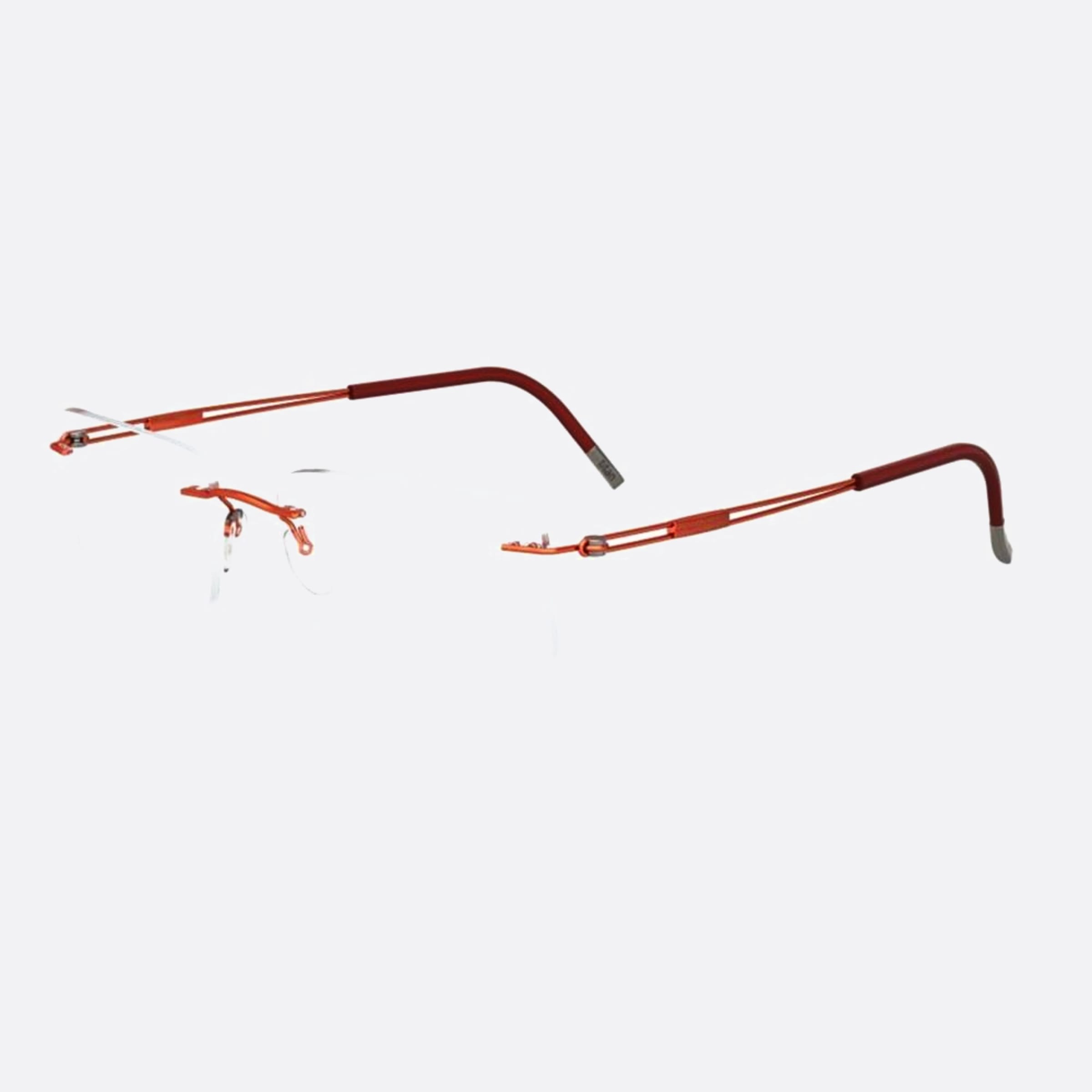 Silhouette 52mm Titan Next Generation Orange Geometric Unisex Eyeglasses - Side View