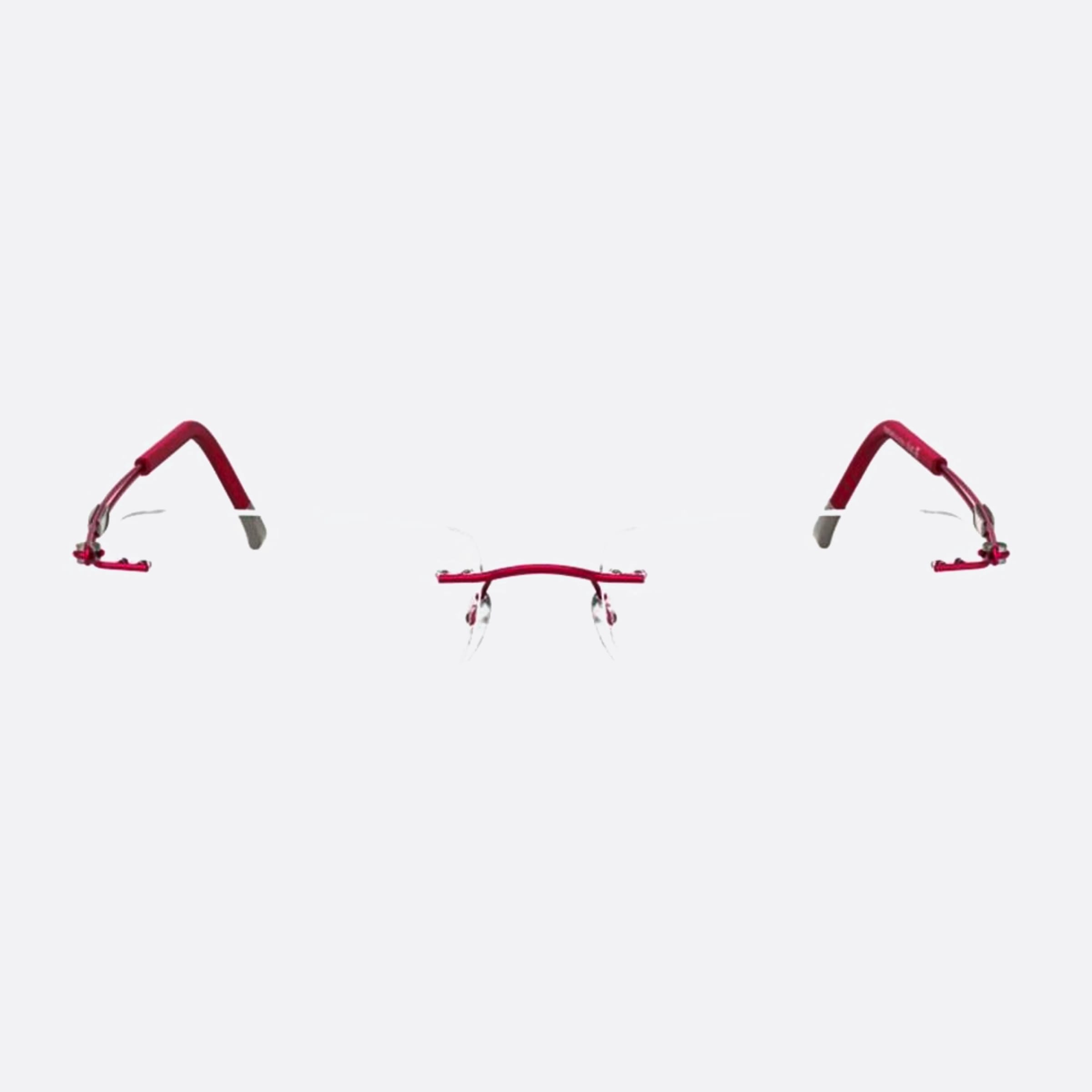 Silhouette 52mm Titan Next Generation Red Geometric Unisex Eyeglasses - Main View