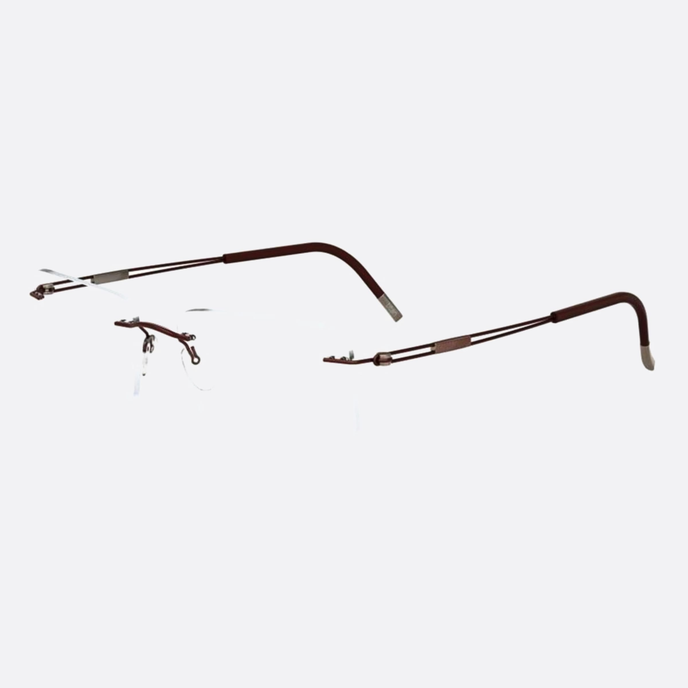 Silhouette 52mm Titan Next Generation Brown Geometric Unisex Eyeglasses - Side View