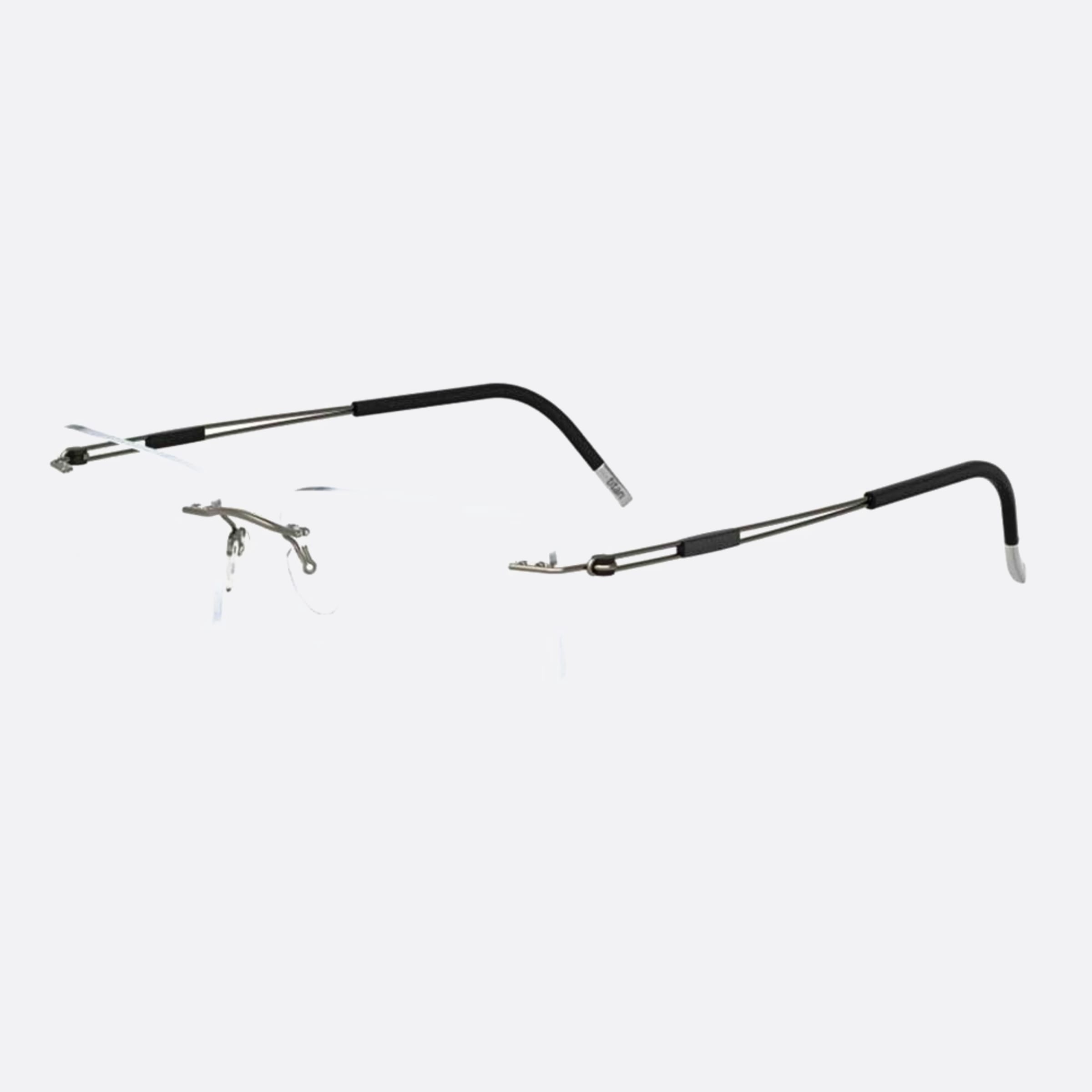 Silhouette 54mm Titan Next Generation Grey Geometric Unisex Eyeglasses - Side View