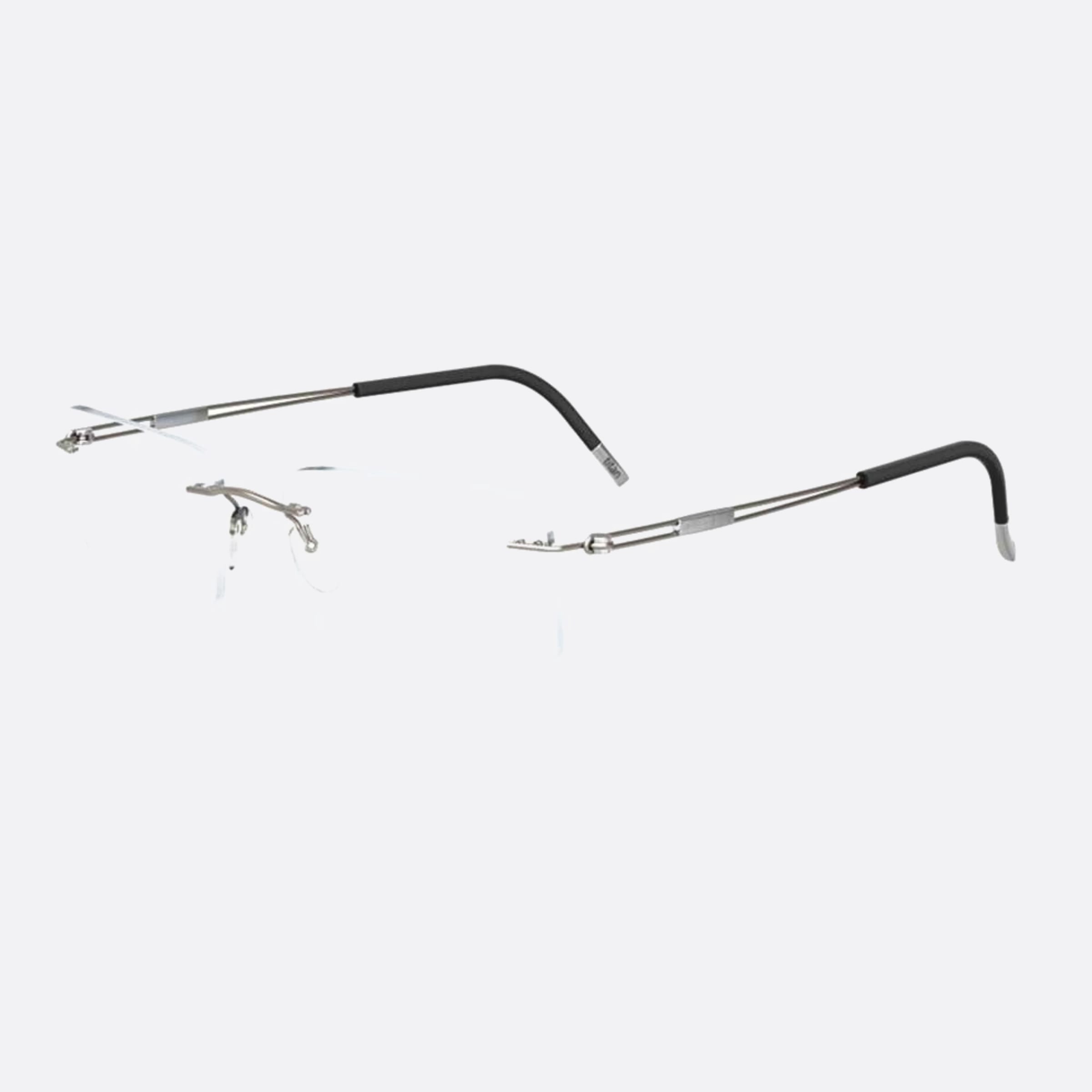 Silhouette 54mm Titan Next Generation Silver Geometric Unisex Eyeglasses - Side View