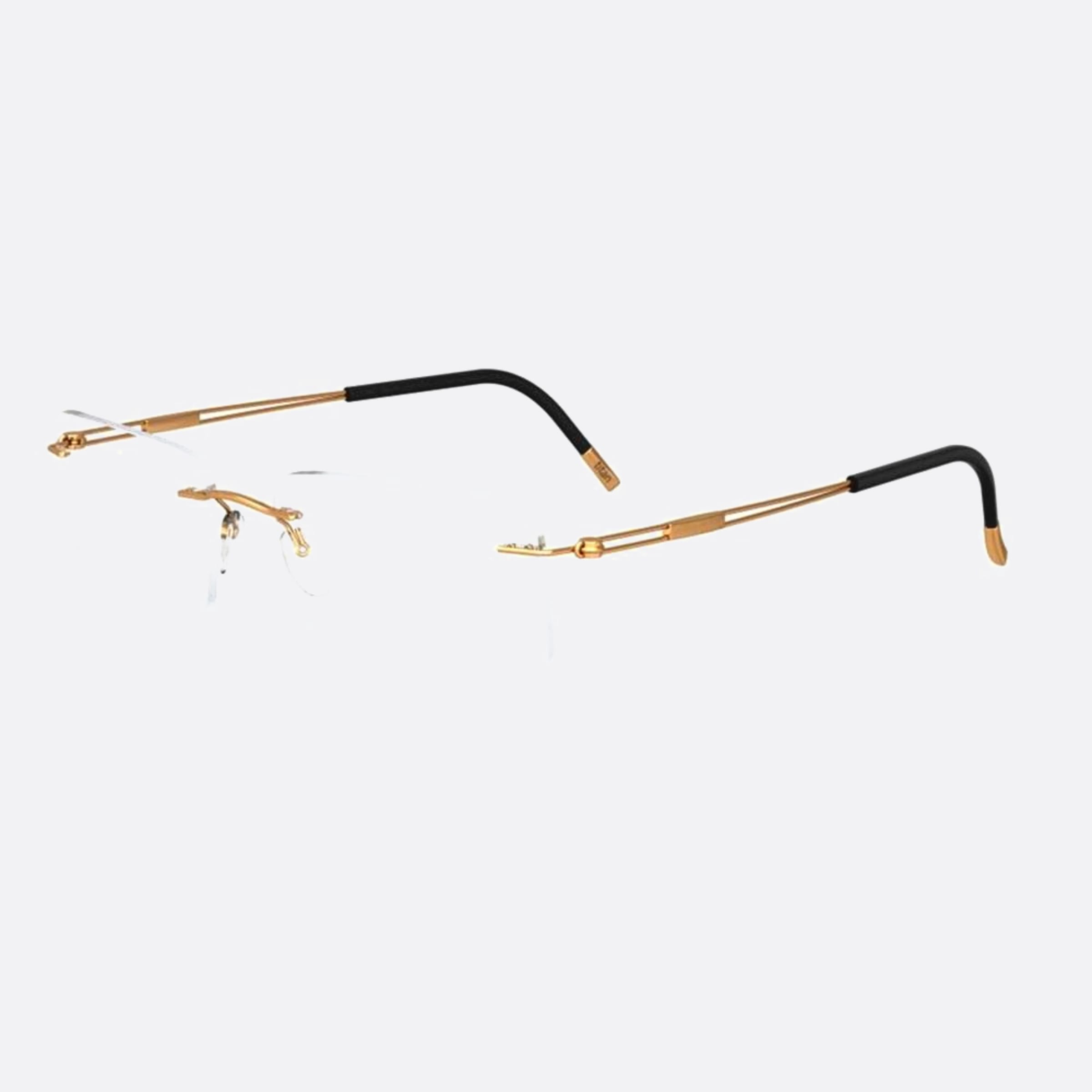 Silhouette 52mm Titan Next Generation Gold Geometric Unisex Eyeglasses - Side View