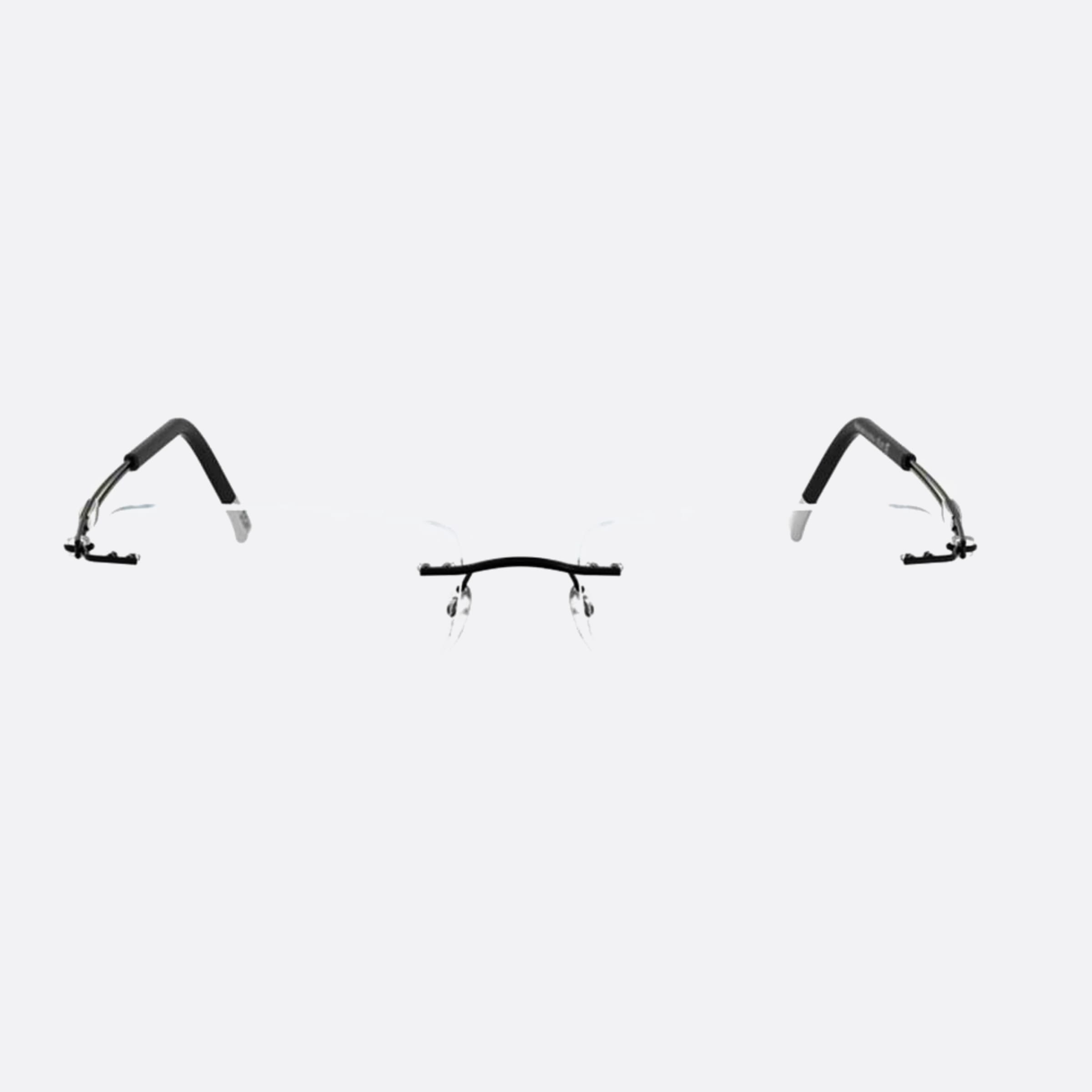 Silhouette 54mm Titan Next Generation Black Geometric Unisex Eyeglasses - Main View