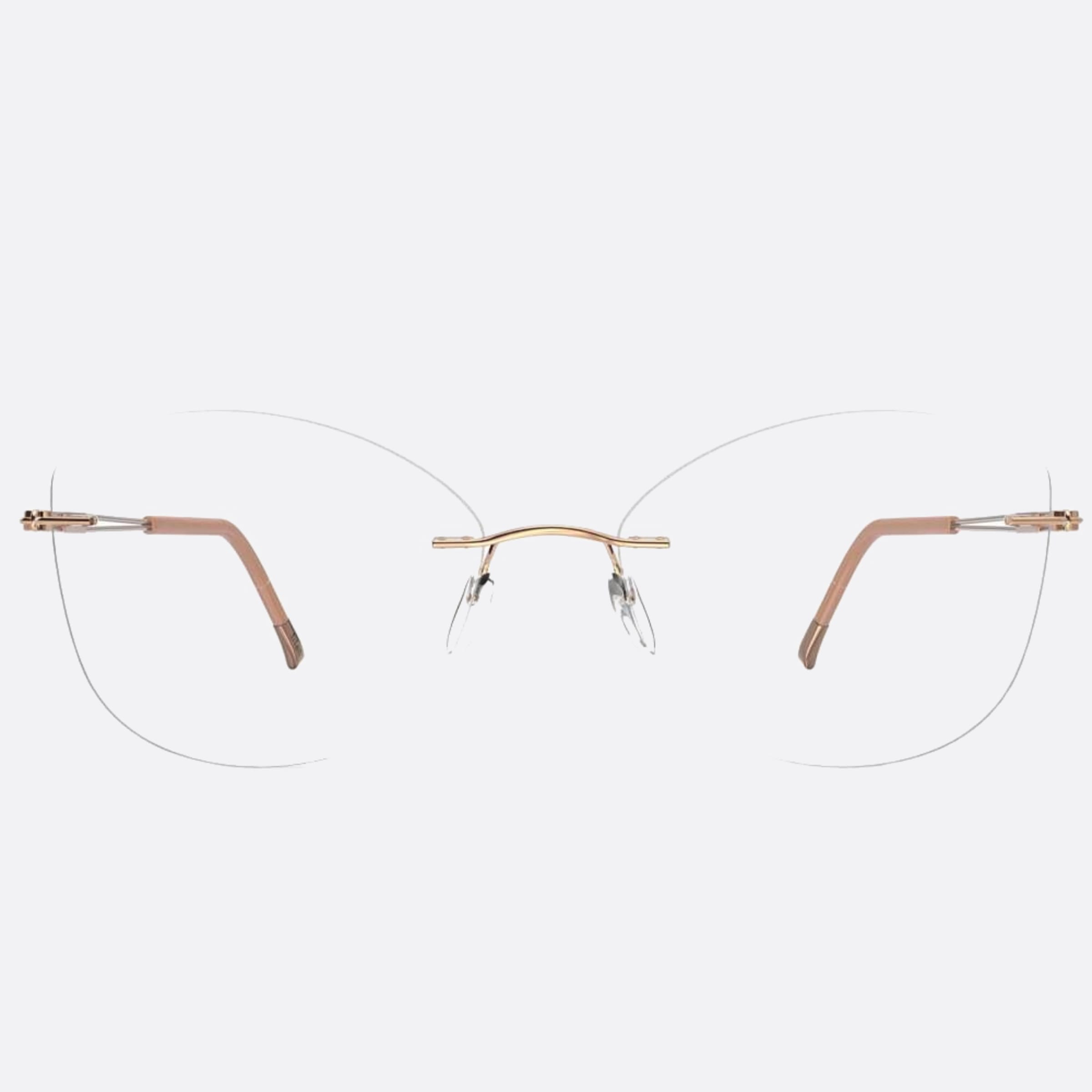 Silhouette 54mm Tng Crystals Rose Gold Butterfly Women Eyeglasses - Main View