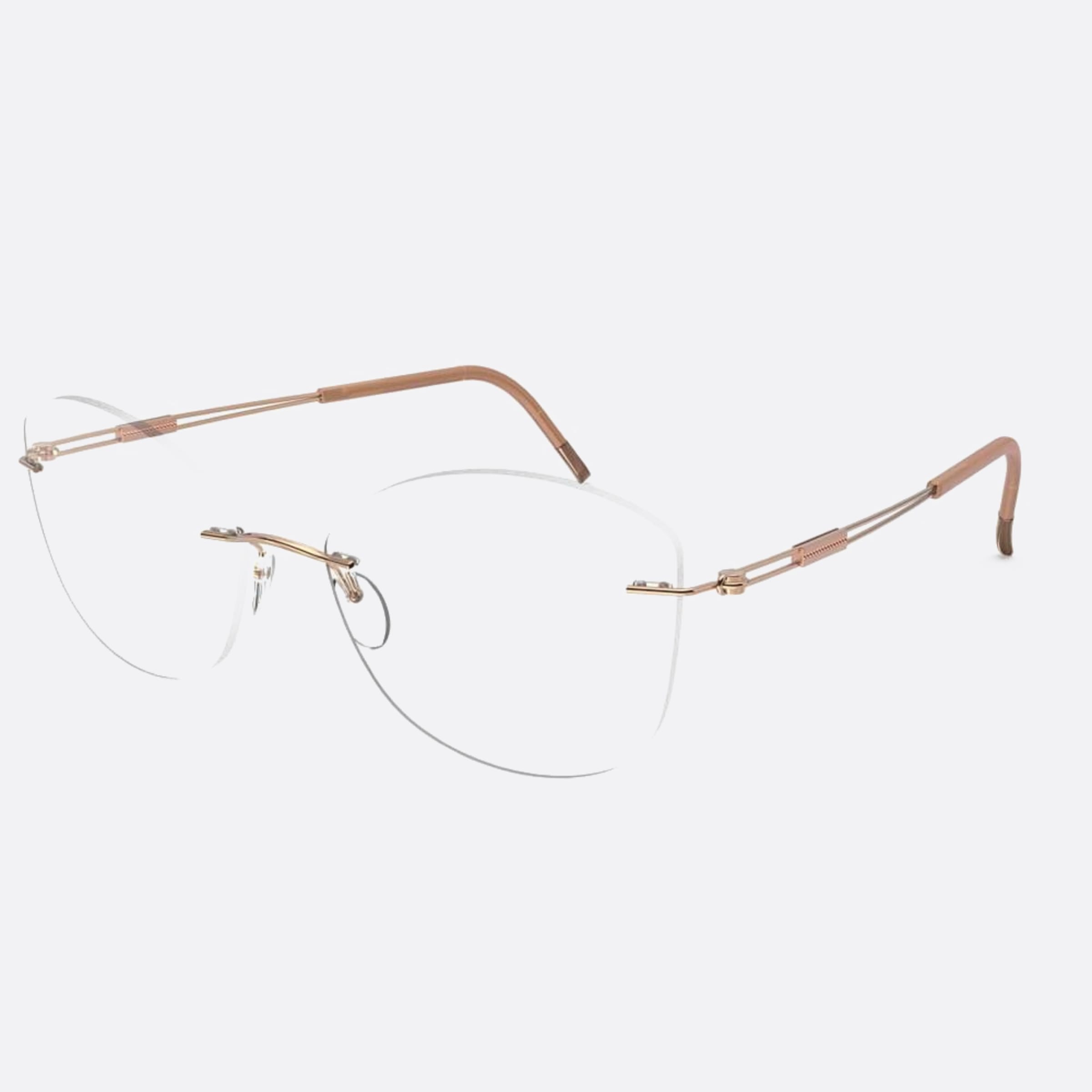 Silhouette 54mm Tng Crystals Rose Gold Butterfly Women Eyeglasses - Side View